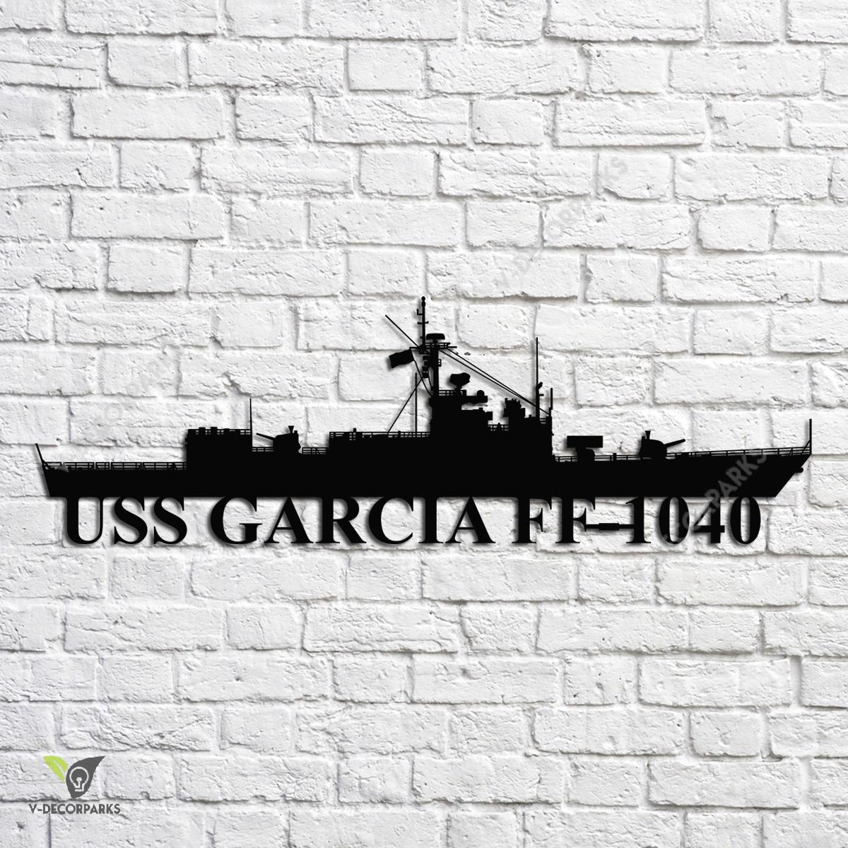 Uss Garcia Ff-1040 Navy Ship Metal Art, Navy Ships Silhouette Metal ...