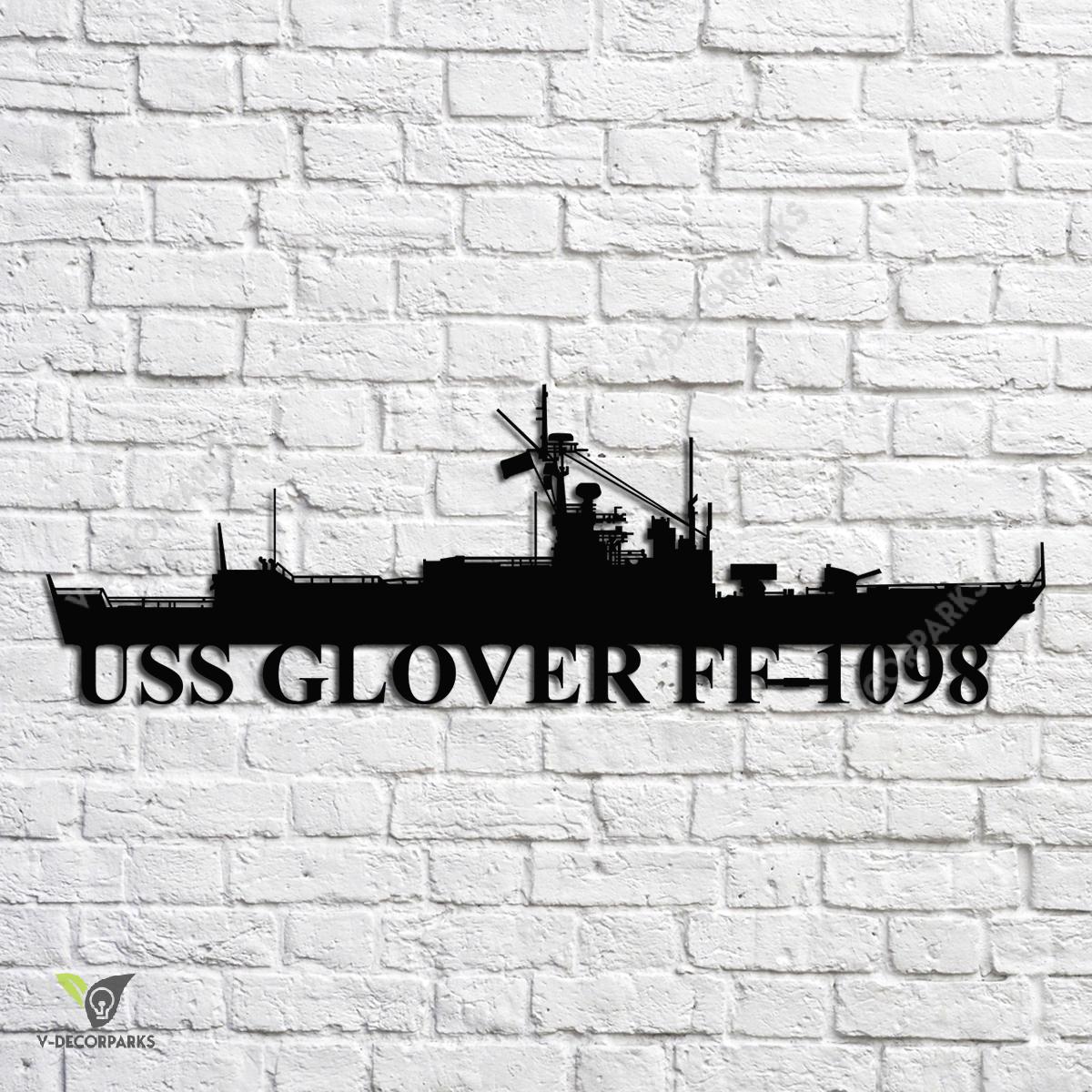 Uss Glover Ff1098 Navy Ship Metal Art, Navy Ships Silhouette Metal
