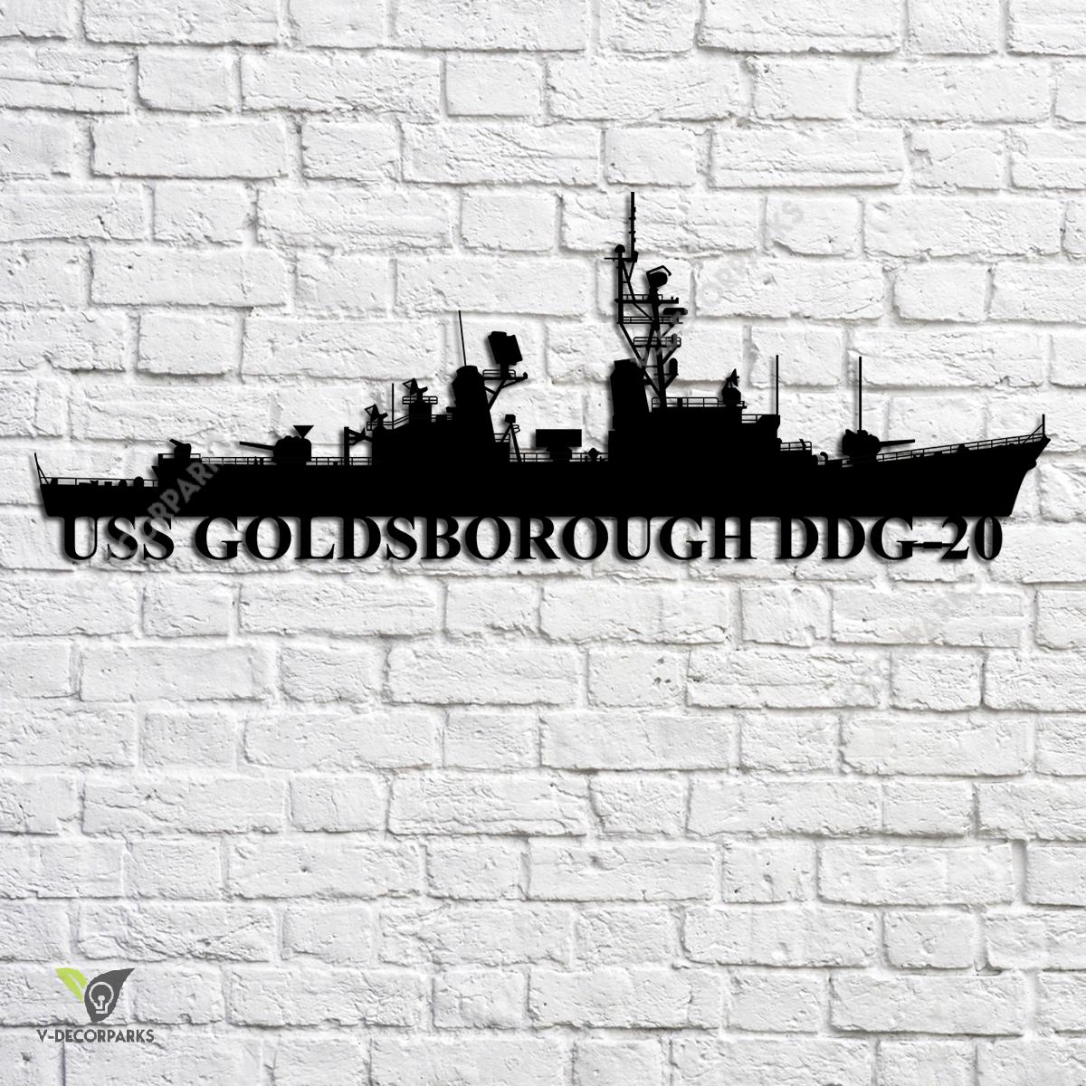 Uss Goldsborough Ddg-20 Navy Ship Metal Art, Navy Ships Silhouette ...