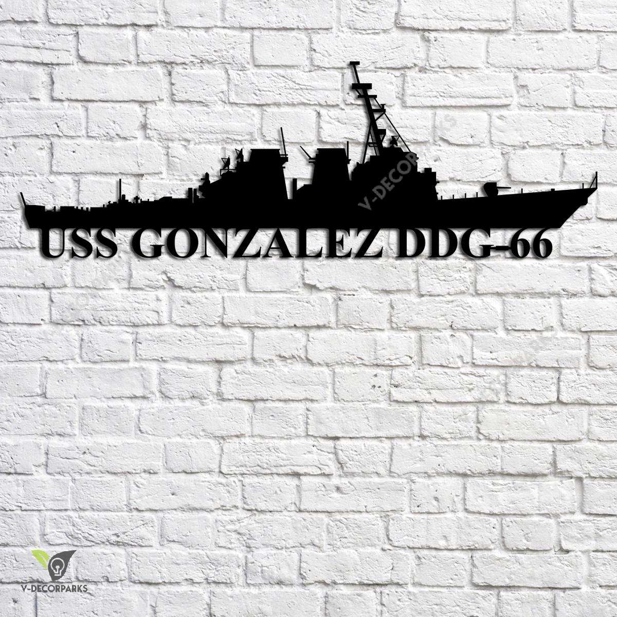 Uss Gonzalez Ddg-66 Navy Ship Metal Art, Navy Ships Silhouette Metal ...