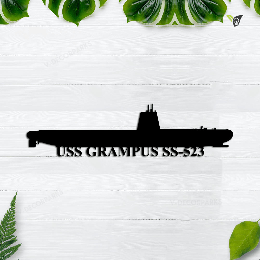 Personalized Submarine Uss Grampus Ss-523 Metal Wall Art, Custom ...