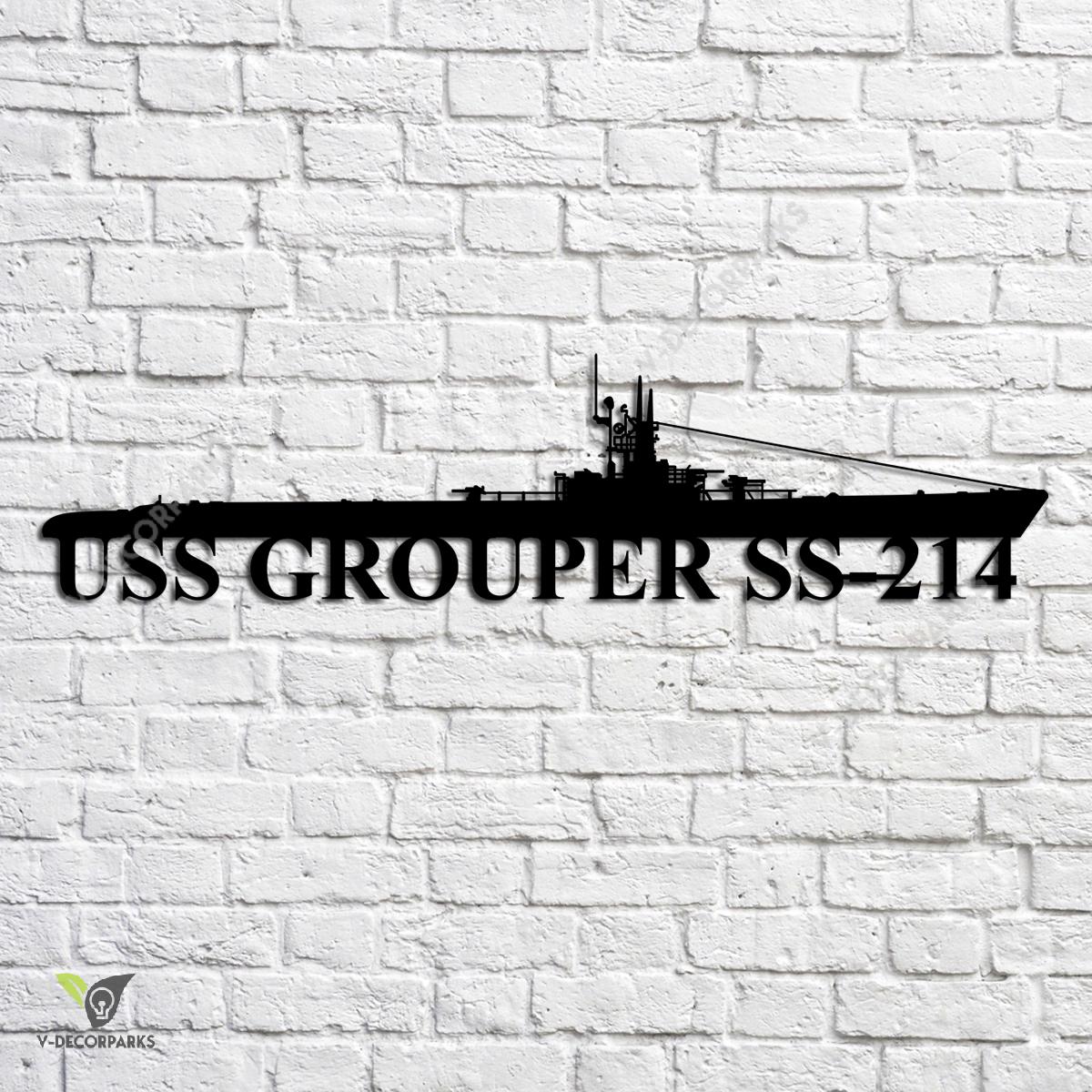 uss-grouper-ss-214-navy-ship-metal-art-navy-ships-silhouette-metal