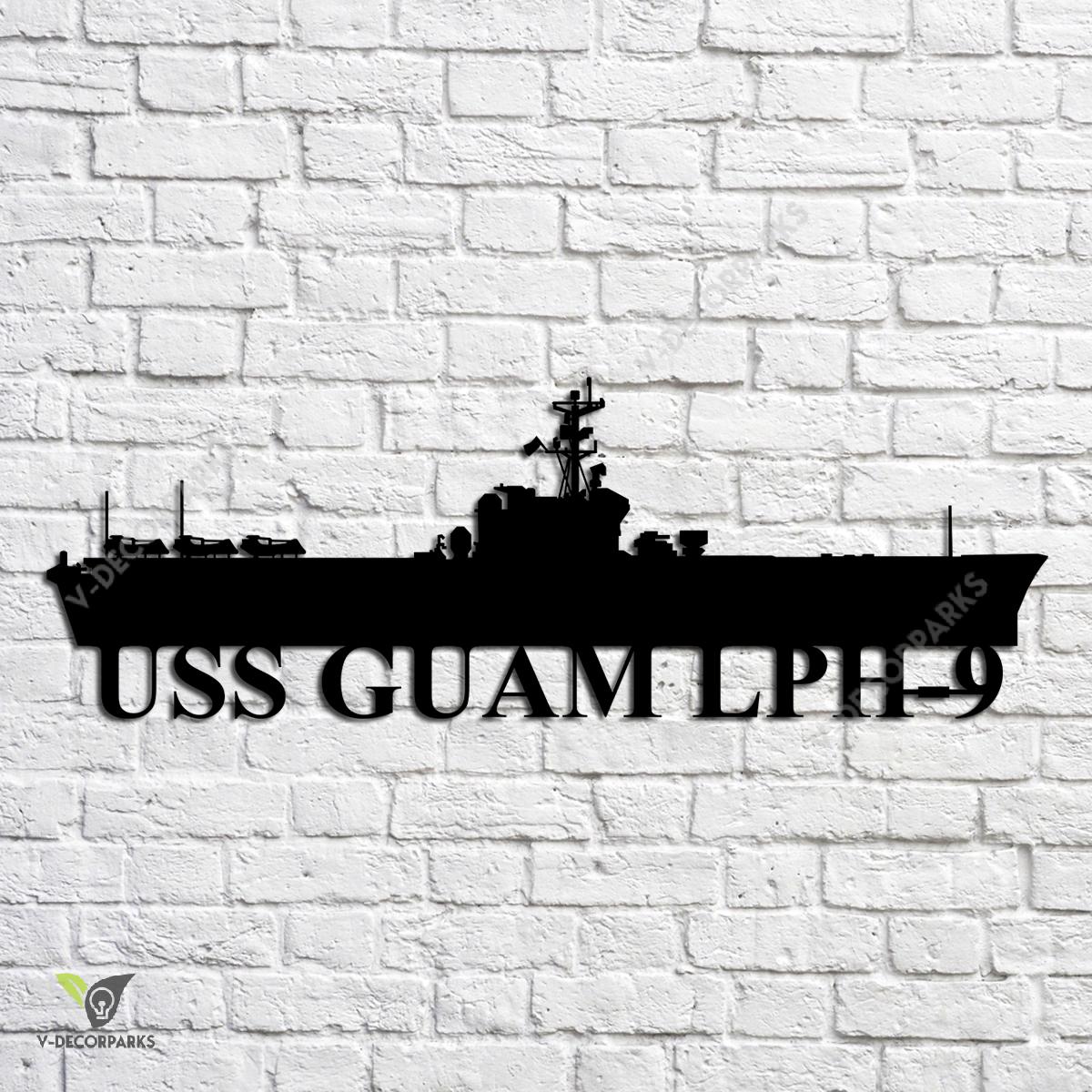 Uss Guam Lph-9 Navy Ship Metal Art, Navy Ships Silhouette Metal Gift ...