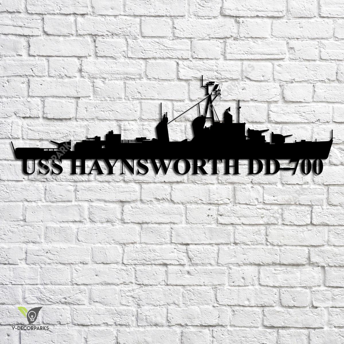 Uss Haynsworth Dd-700 Navy Ship Metal Art, Navy Ships Silhouette Metal ...