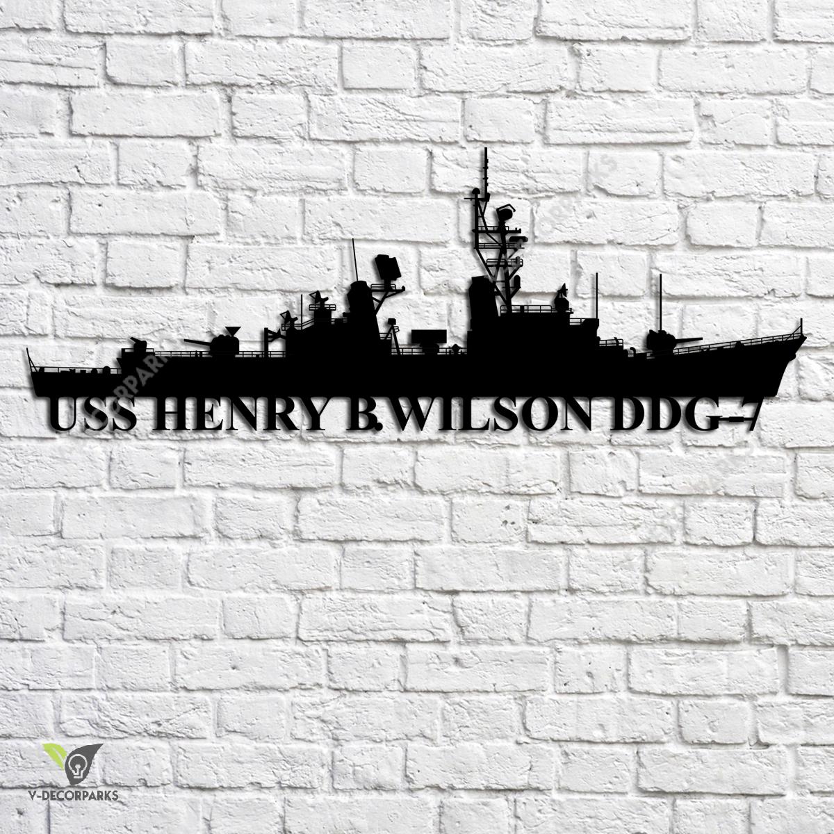 Uss Henry B. Wilson Ddg-7 Navy Ship Metal Art, Navy Ships Silhouette ...