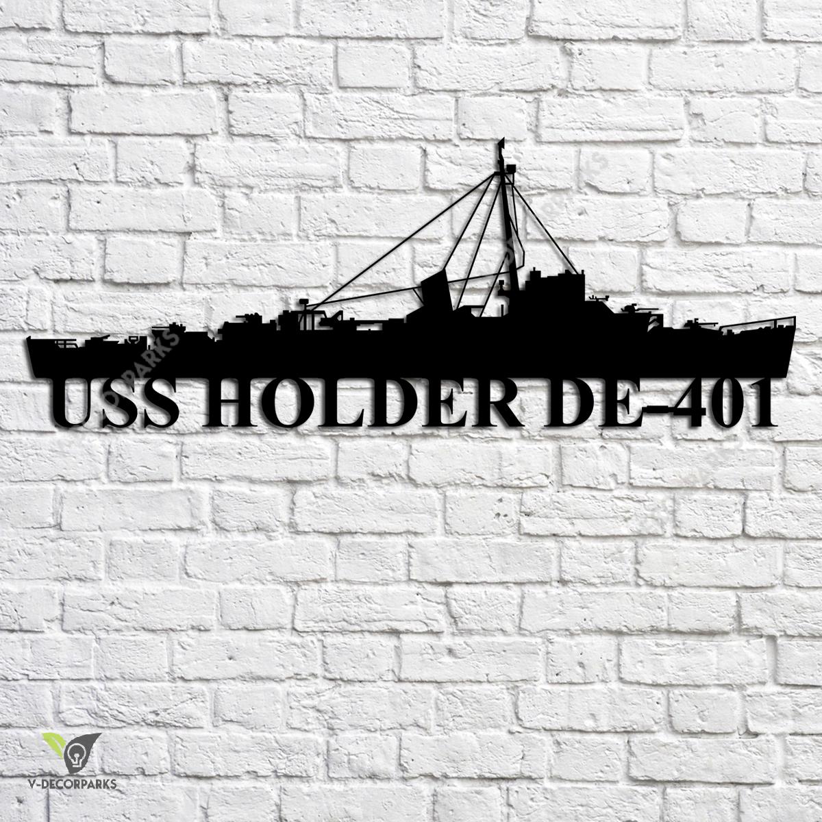 Uss Holder De-401 Navy Ship Metal Art, Navy Ships Silhouette Metal Gift ...