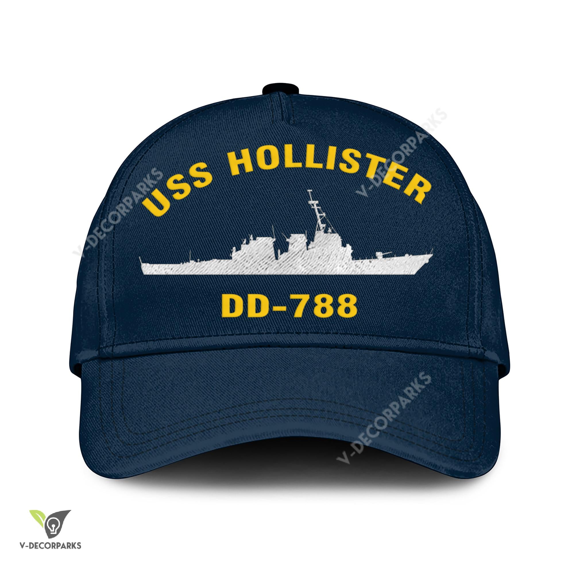 Uss Hollister Dd-788 Classic Baseball Cap Gift For Navy Veteran, Custom ...