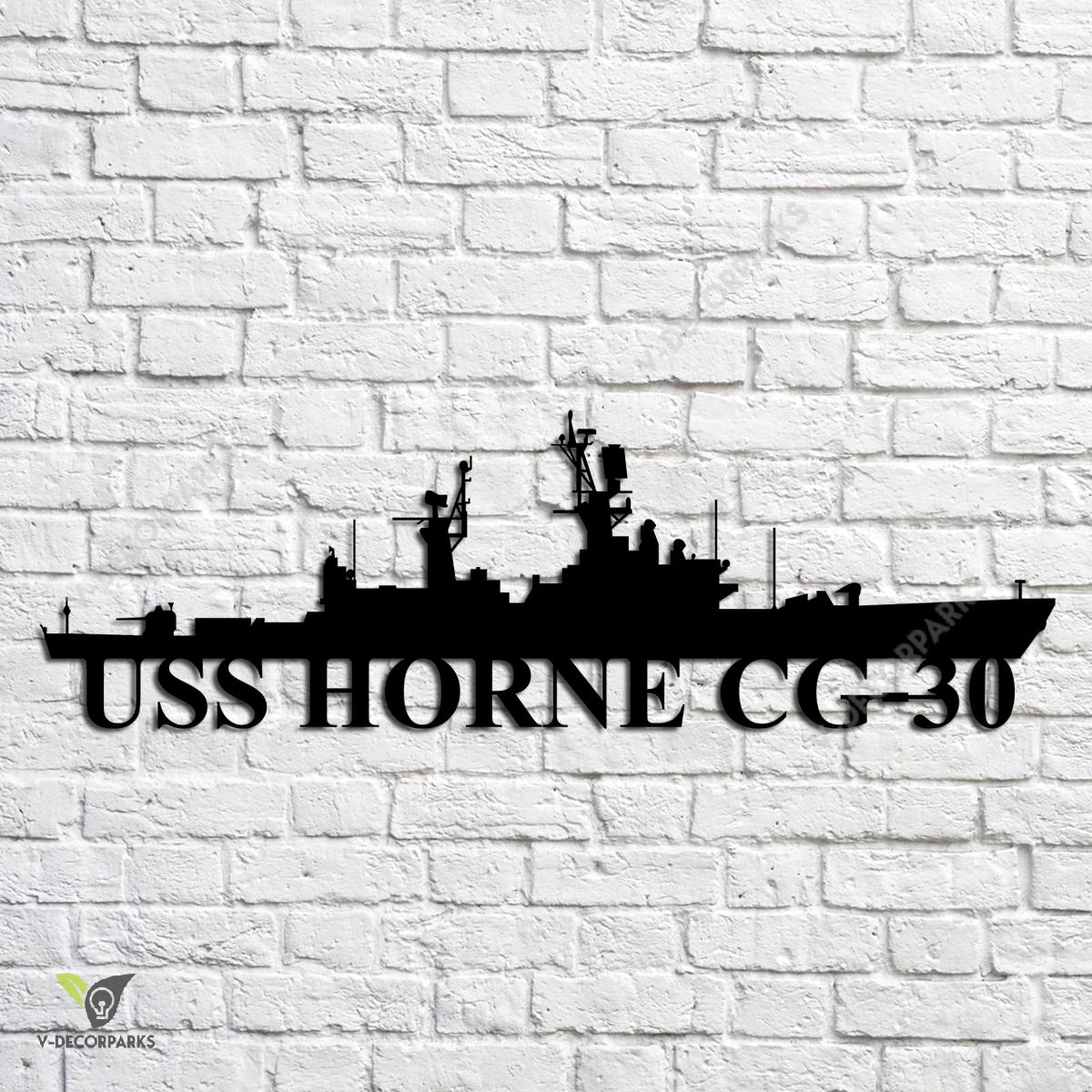 Uss Horne Cg-30 Navy Ship Metal Art, Navy Ships Silhouette Metal Gift ...