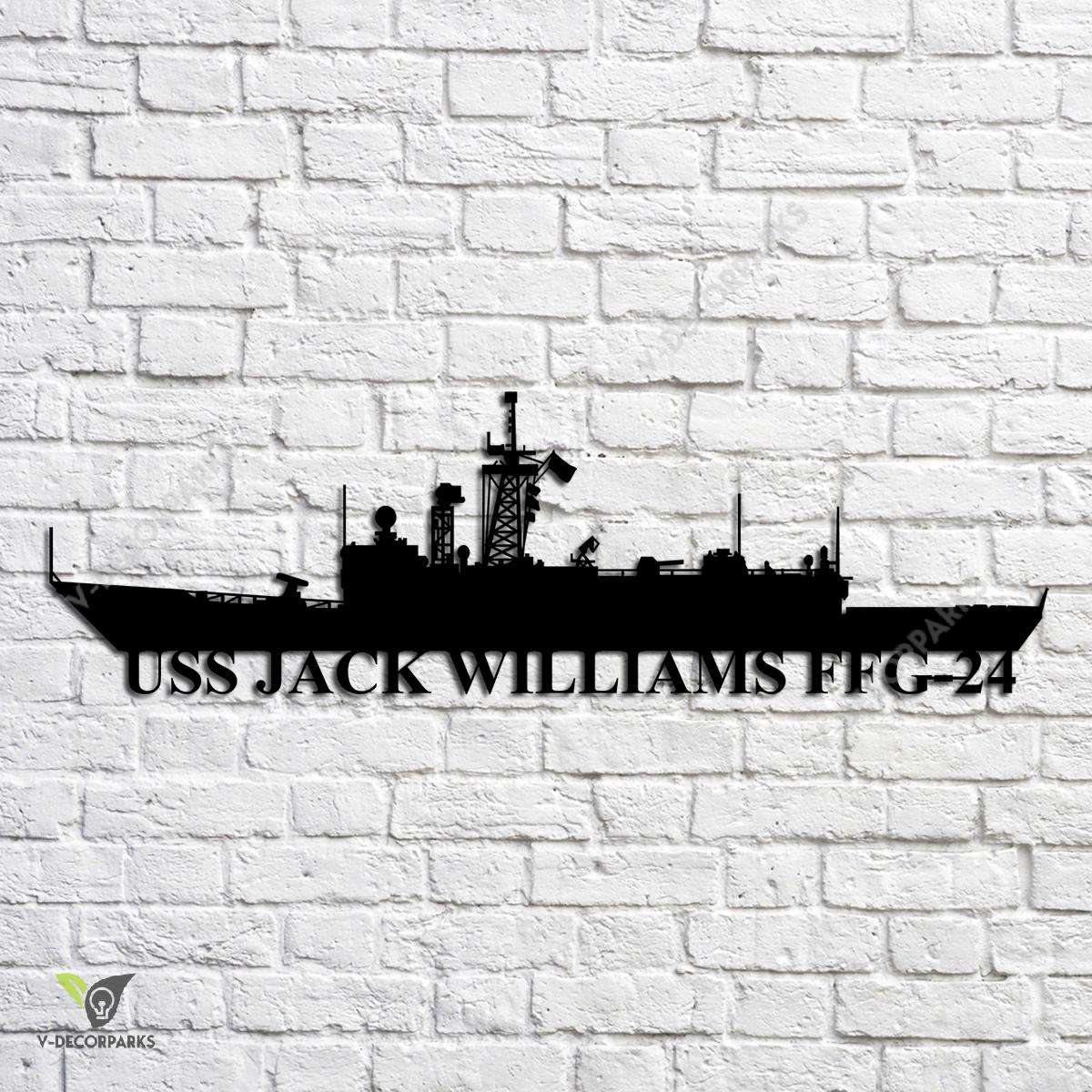 Uss Jack Williams Ffg-24 Navy Ship Metal Art, Navy Ships Silhouette ...