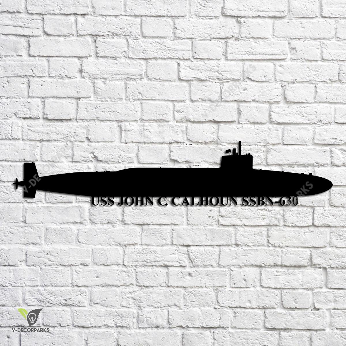 Uss John C. Calhoun Ssbn-630 Navy Ship Metal Art, Navy Ships Silhouette ...