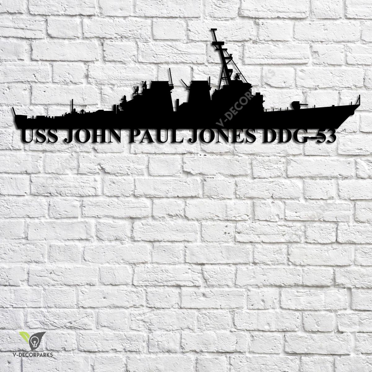 Uss John Paul Jones Ddg-53 Navy Ship Metal Art, Navy Ships Silhouette ...