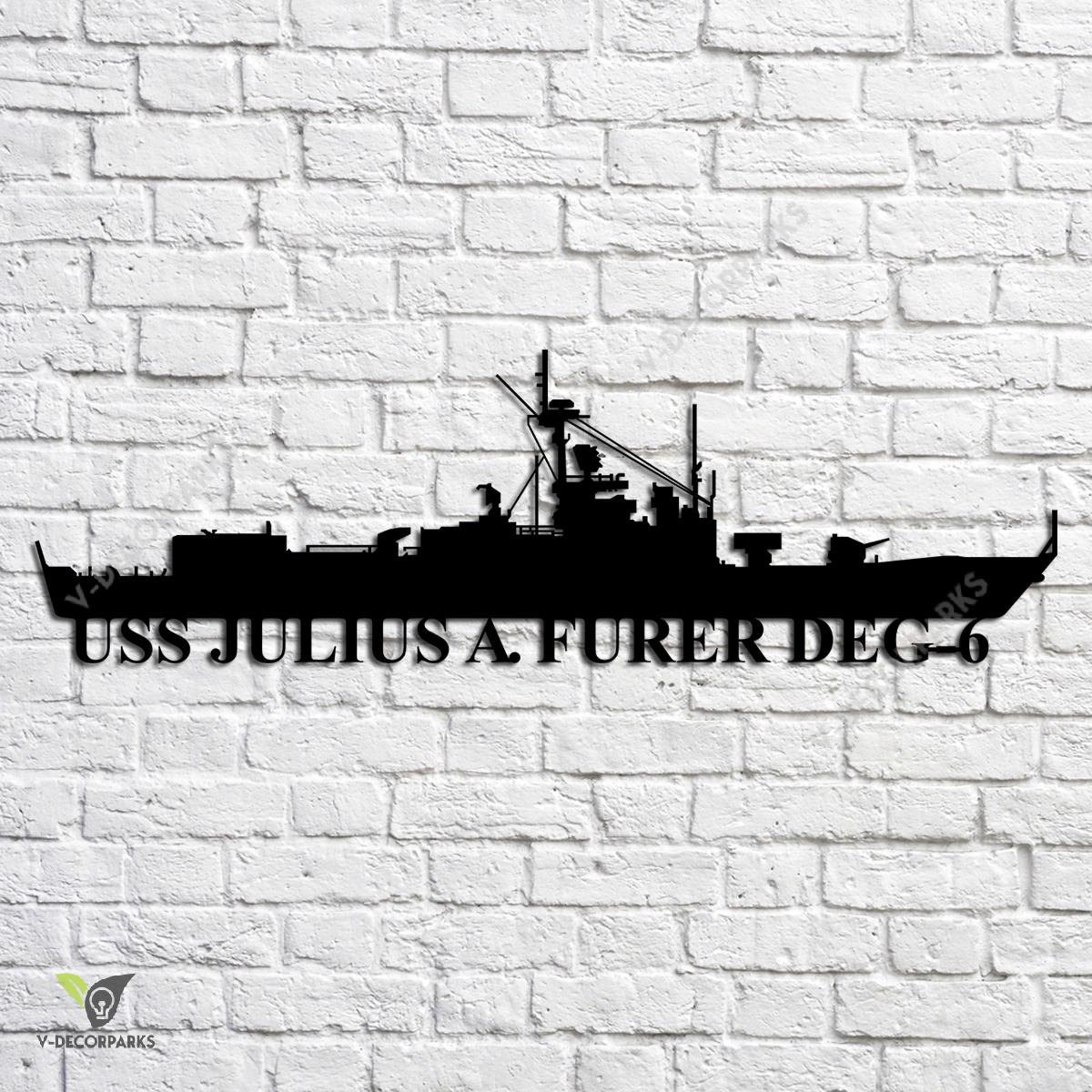 Uss Julius A. Furer Deg-6 Navy Ship Metal Art, Navy Ships Silhouette ...