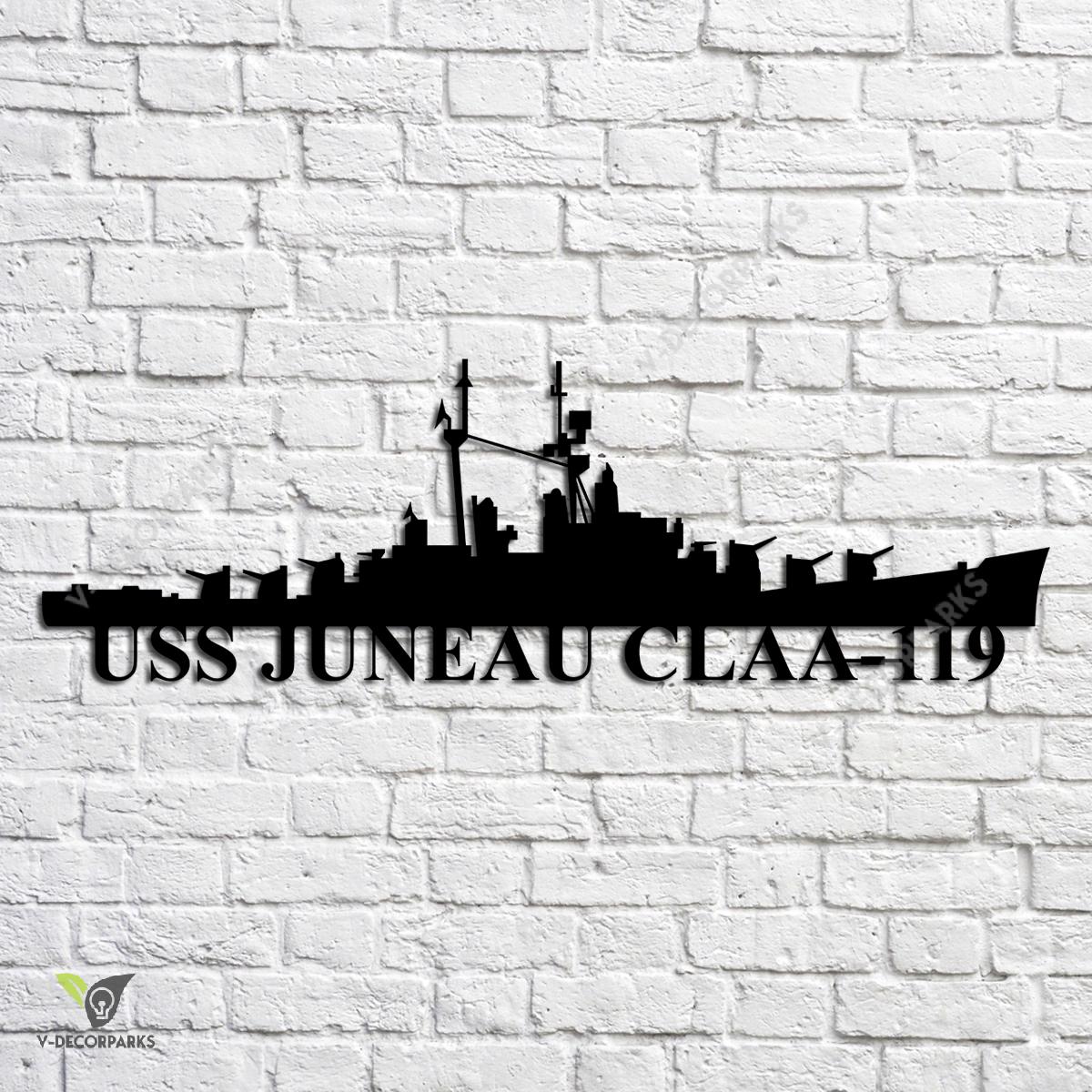 Uss Juneau Claa-119 Navy Ship Metal Art, Navy Ships Silhouette Metal ...