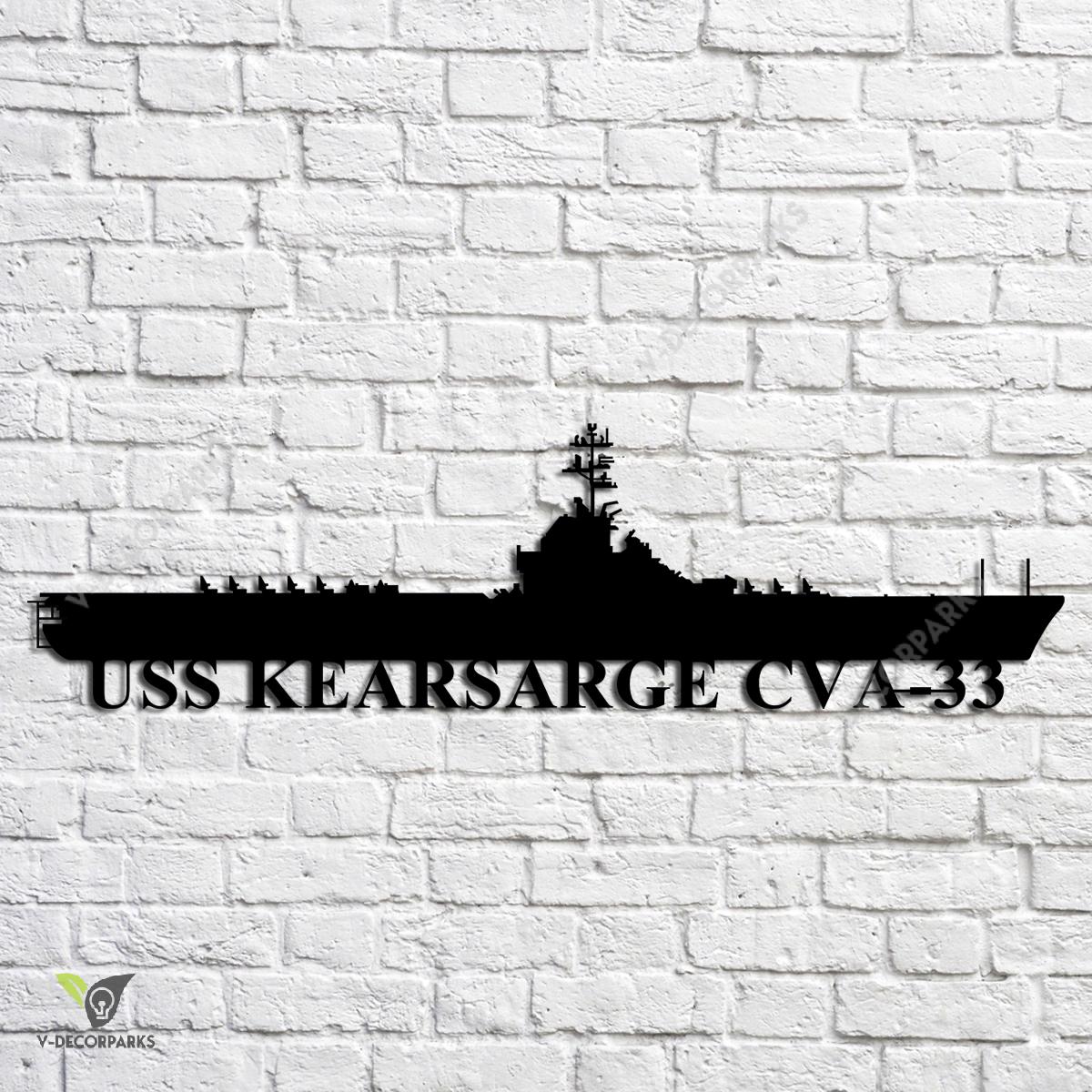 Uss Kearsarge Cva-33 Navy Ship Metal Art, Navy Ships Silhouette Metal ...