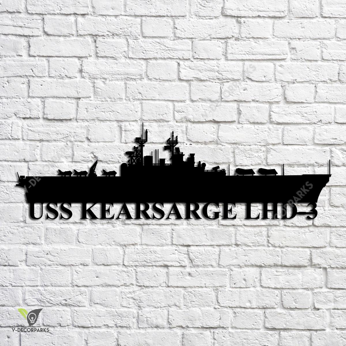 Uss Kearsarge Lhd-3 Navy Ship Metal Art, Navy Ships Silhouette Metal ...