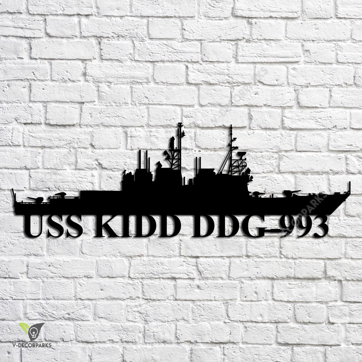 Uss Kidd Ddg-993 Navy Ship Metal Art, Navy Ships Silhouette Metal Gift ...