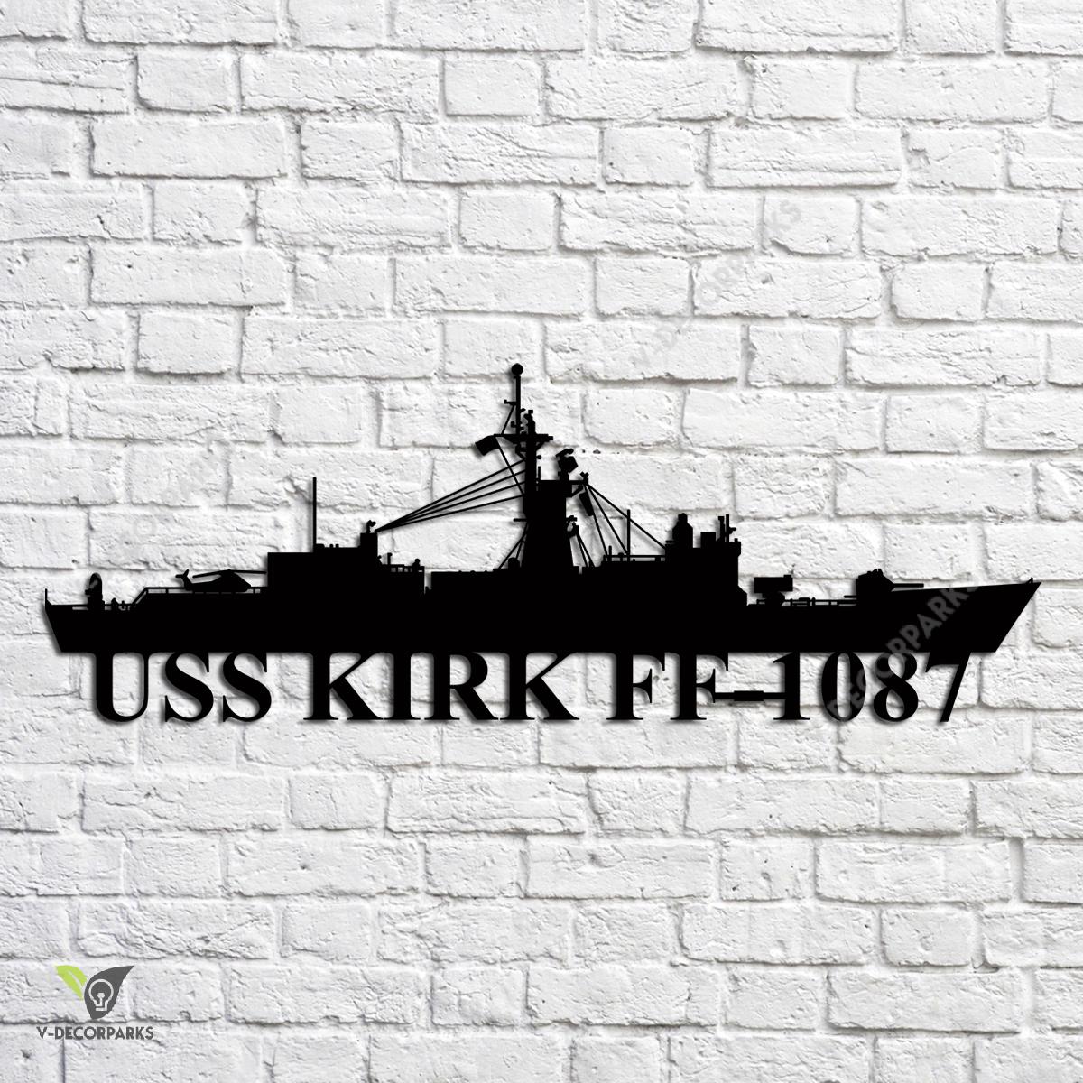 Uss Kirk Ff-1087 Navy Ship Metal Art, Navy Ships Silhouette Metal Gift ...