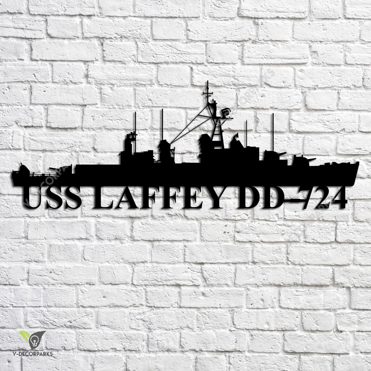 Uss Laffey Dd-724 Navy Ship Metal Art, Navy Ships Silhouette Metal Gift ...