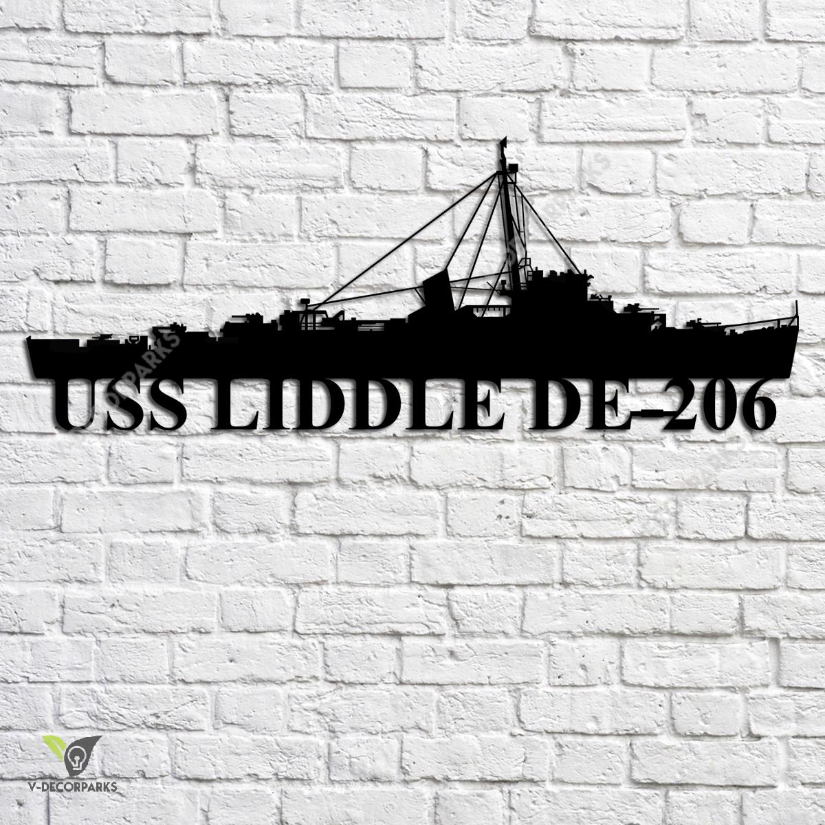 Uss Liddle De-206 Navy Ship Metal Art, Navy Ships Silhouette Metal Gift ...