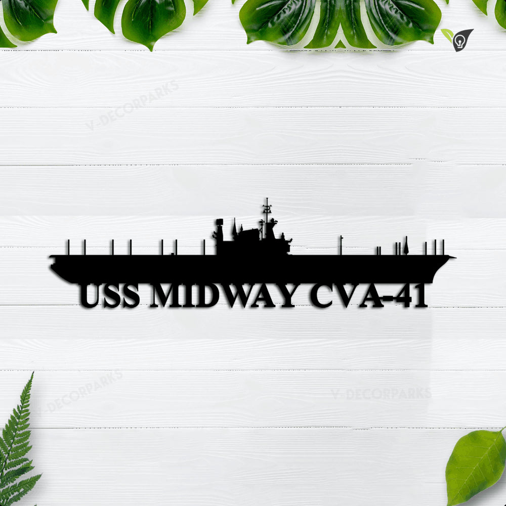 Uss Midway Cva-41 Metal Wall Art, Custom Us Navy Ships Metal Sign ...