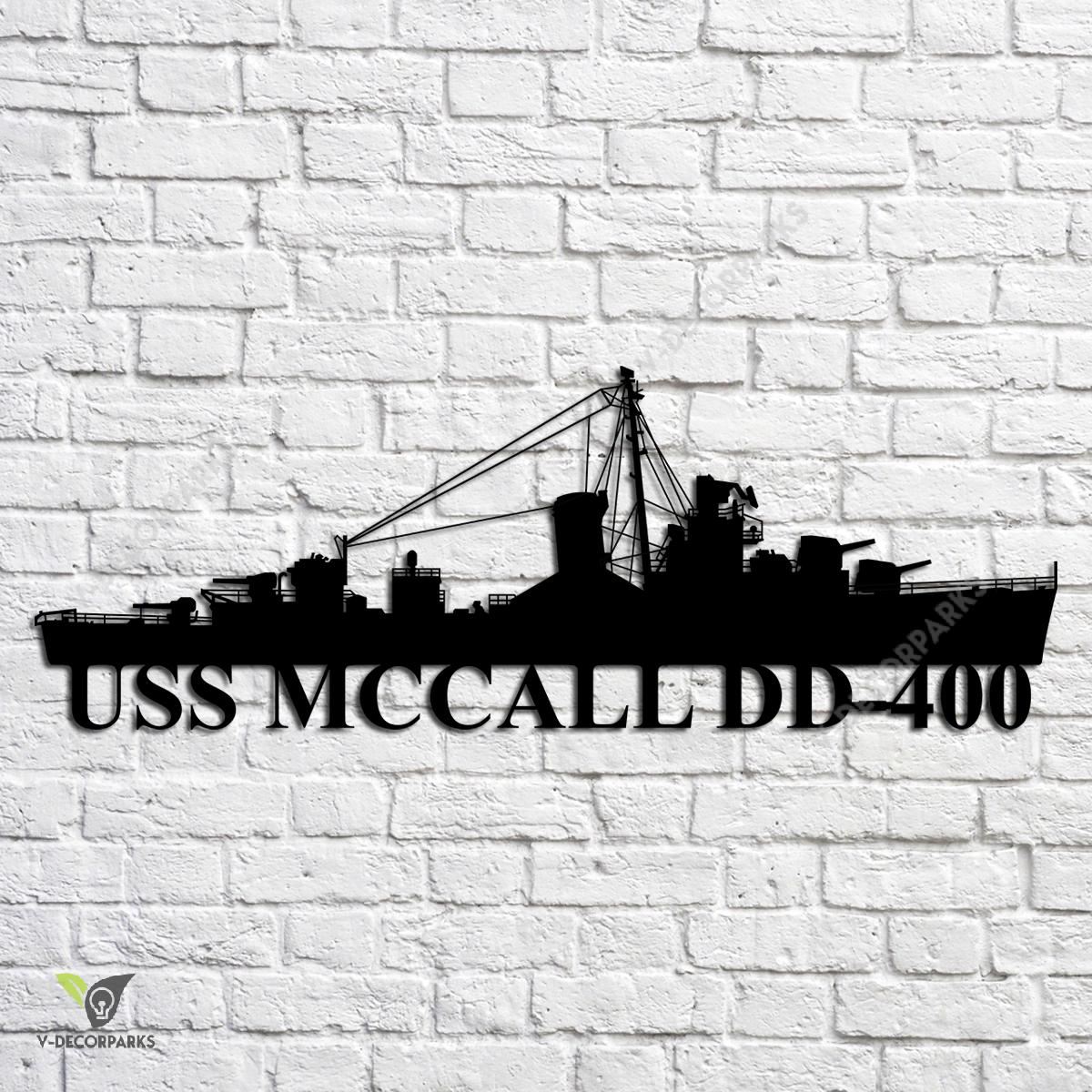 Uss Mccall Dd-400 Navy Ship Metal Art, Navy Ships Silhouette Metal Gift 