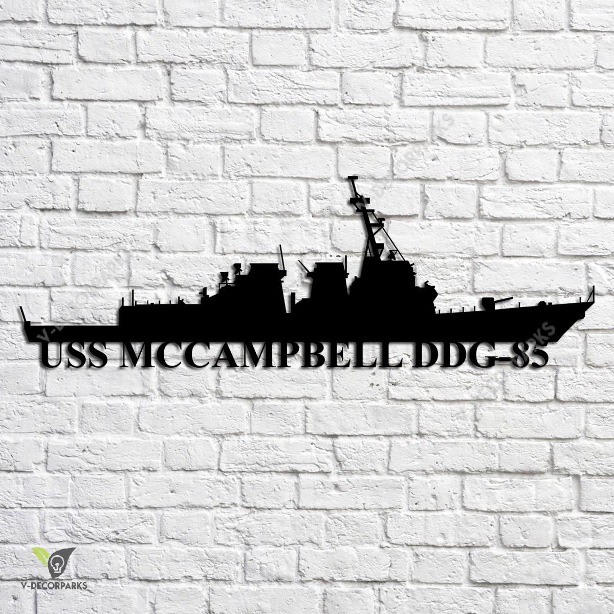 Uss Mccampbell Ddg-85 Navy Ship Metal Art, Navy Ships Silhouette Metal ...