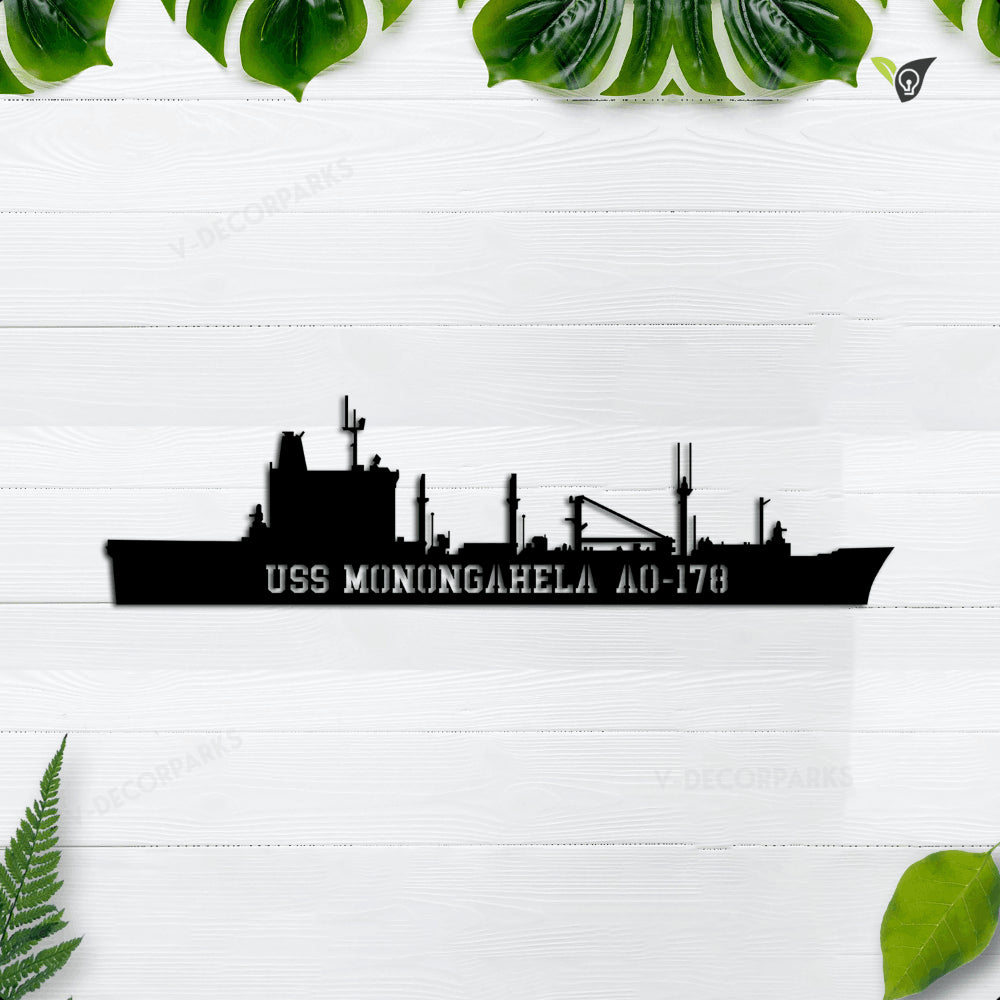 Uss Monongahela Ao178 Metal Wall Art, Custom Us Navy Ships Metal Sign