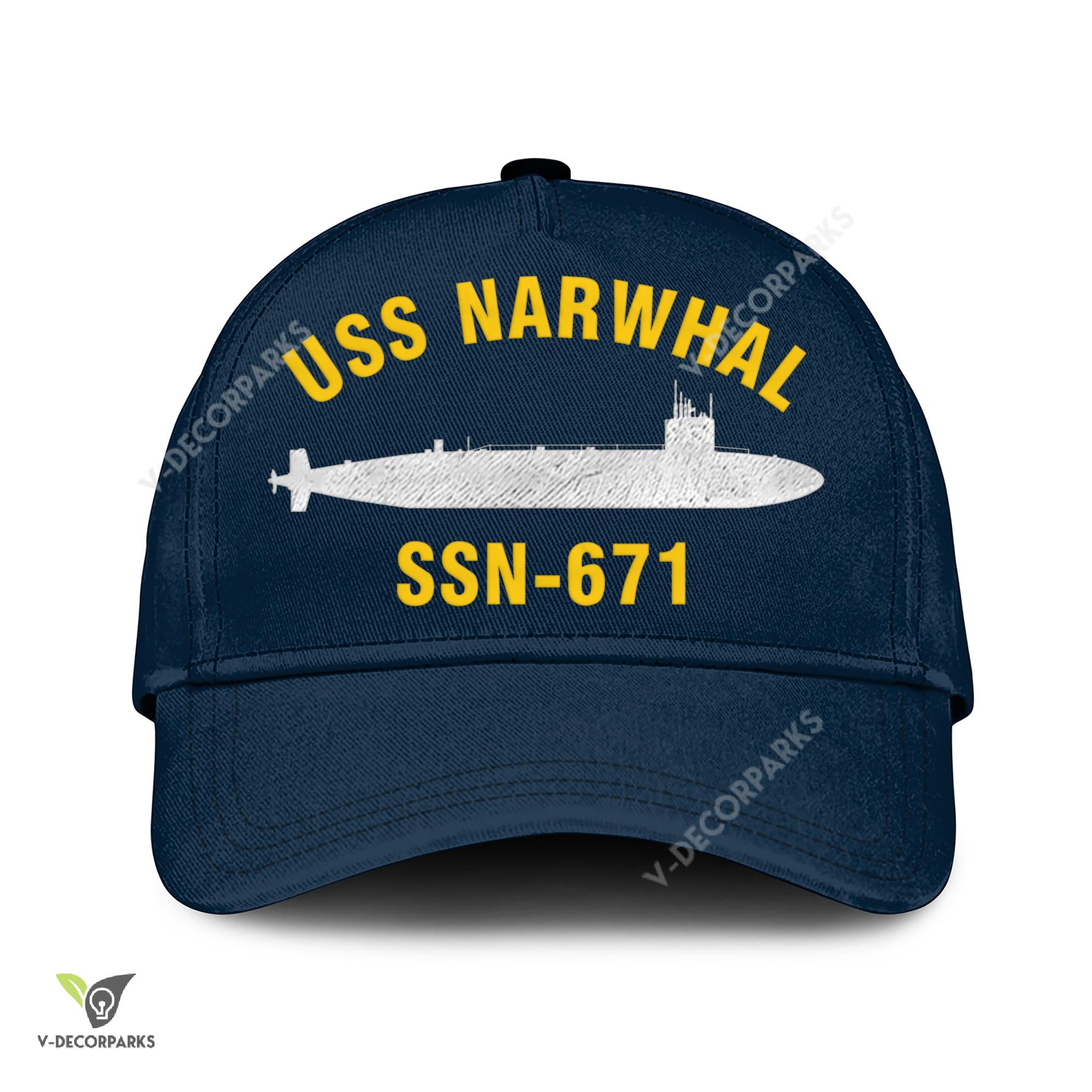 Uss Narwhal Ssn-671 Classic Baseball Cap Gift For Navy Veteran, Custom ...