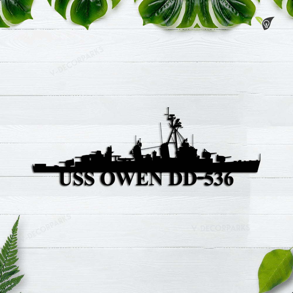 Uss Owen Dd-536 Metal Wall Art, Custom Us Navy Ships Metal Sign, Metal ...