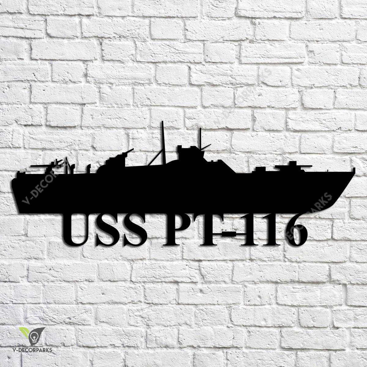 Uss Pt-116 Navy Ship Metal Art, Navy Ships Silhouette Metal Gift For ...