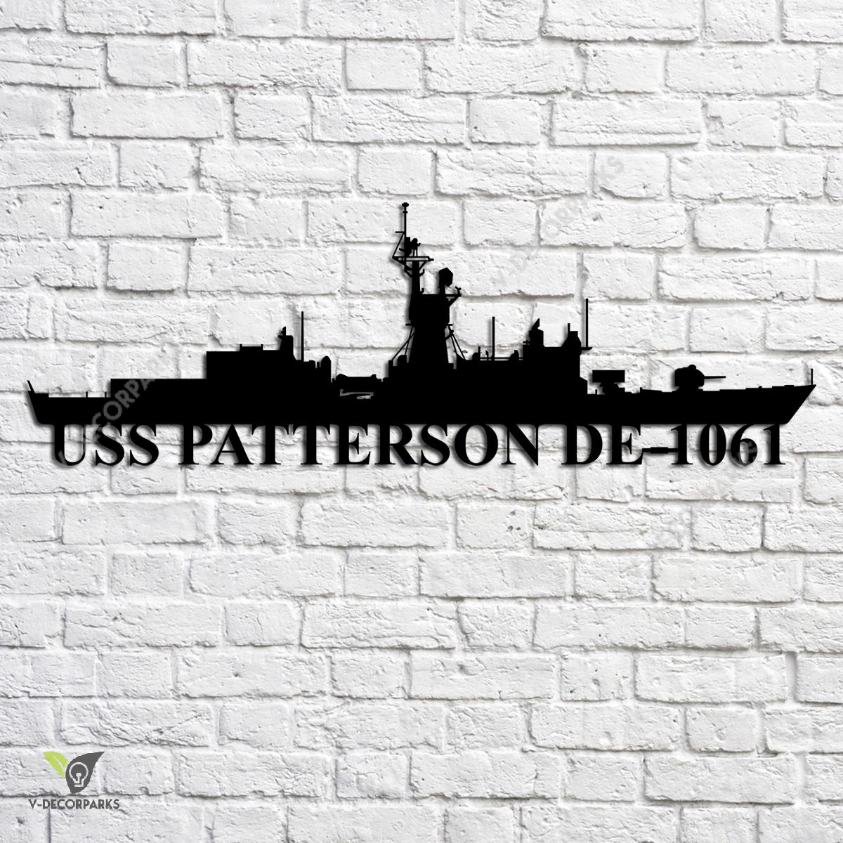 Uss Patterson De-1061 Navy Ship Metal Art, Navy Ships Silhouette Metal 