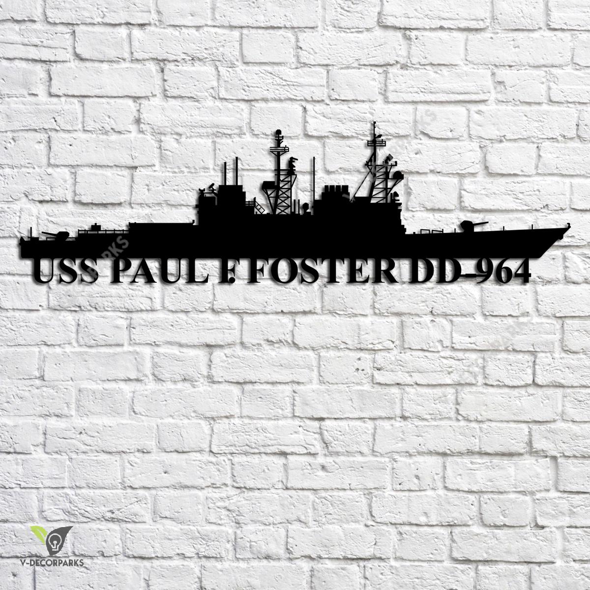 Uss Paul F. Foster Dd-964 Navy Ship Metal Art, Navy Ships Silhouette ...