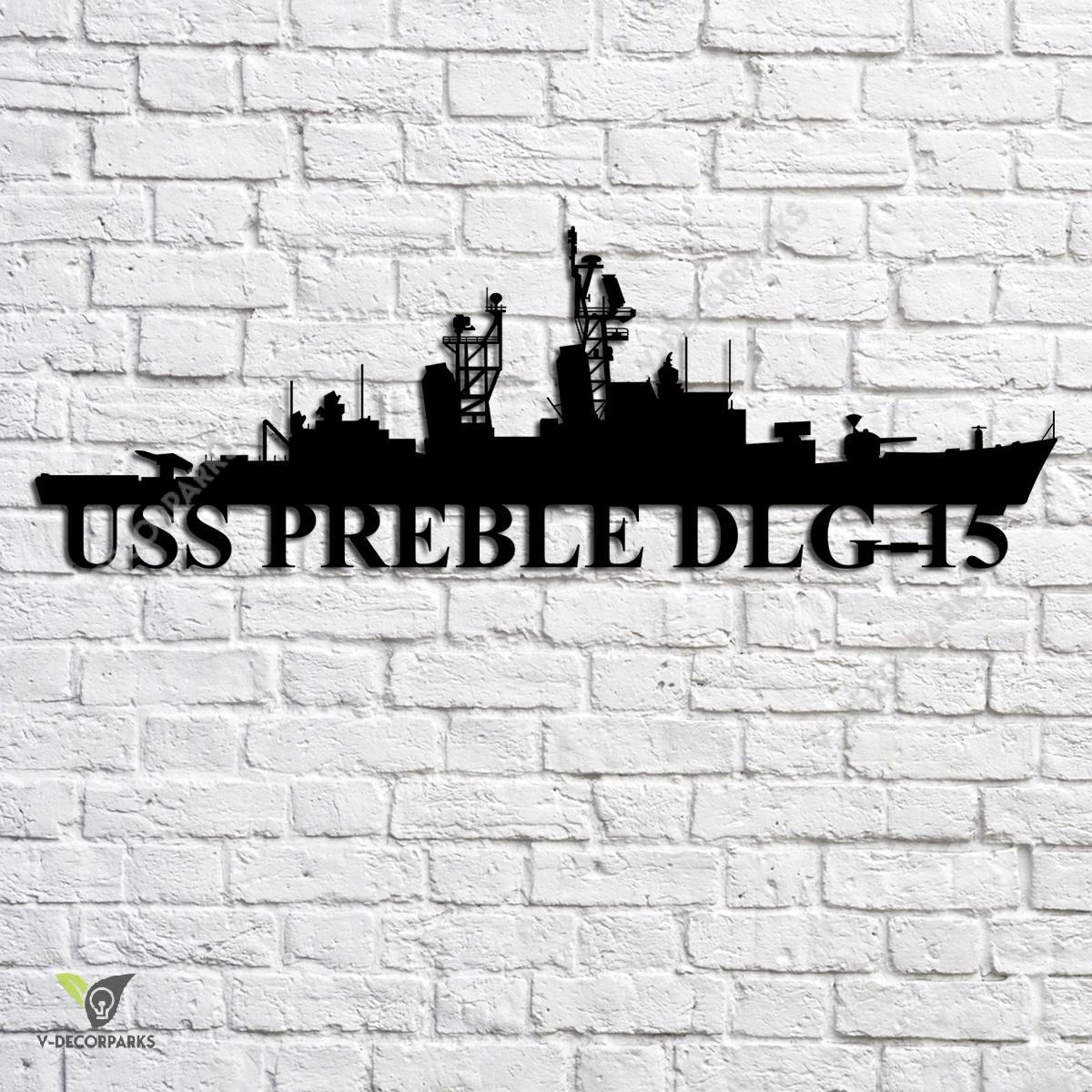 Uss Preble Dlg-15 Navy Ship Metal Art, Navy Ships Silhouette Metal Gift ...