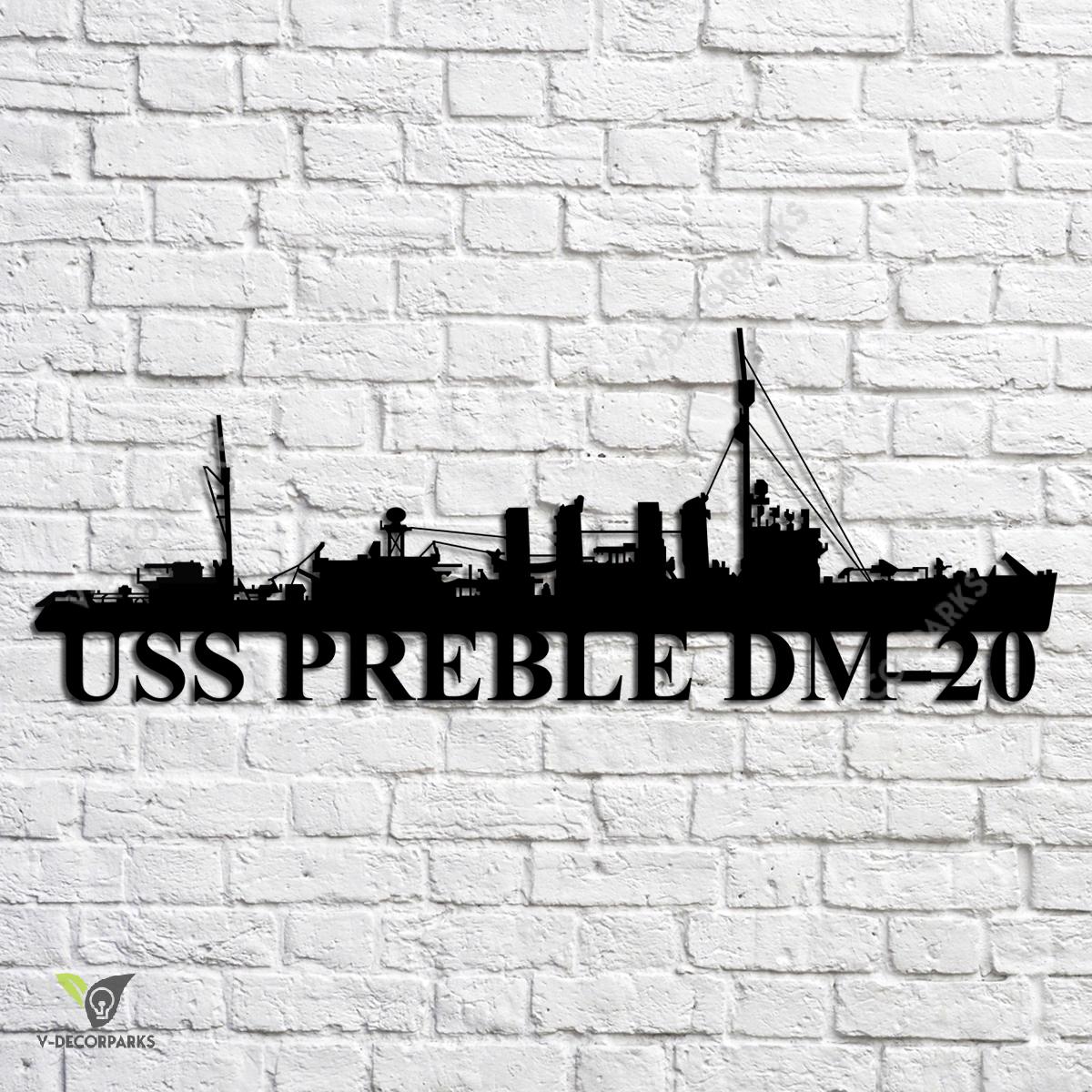 Uss Preble Dm20 Navy Ship Metal Art, Navy Ships Silhouette Metal Gift