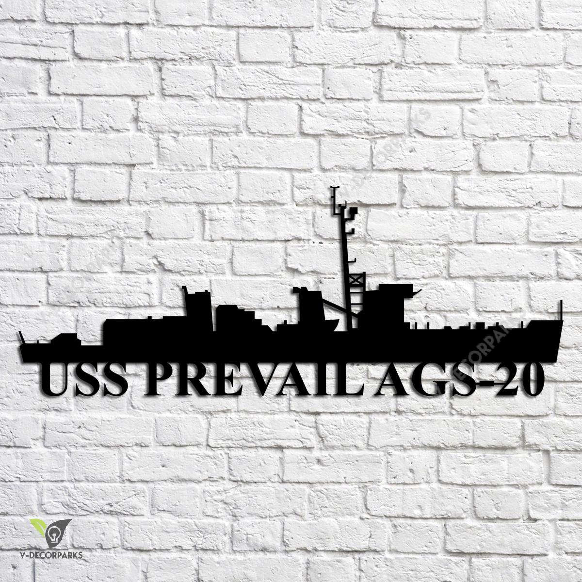 Uss Prevail Ags-20 Navy Ship Metal Art, Navy Ships Silhouette Metal 