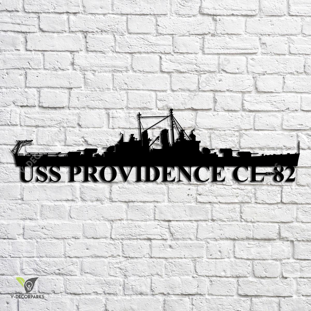 Uss Providence Cl82 Navy Ship Metal Art, Navy Ships Silhouette Metal
