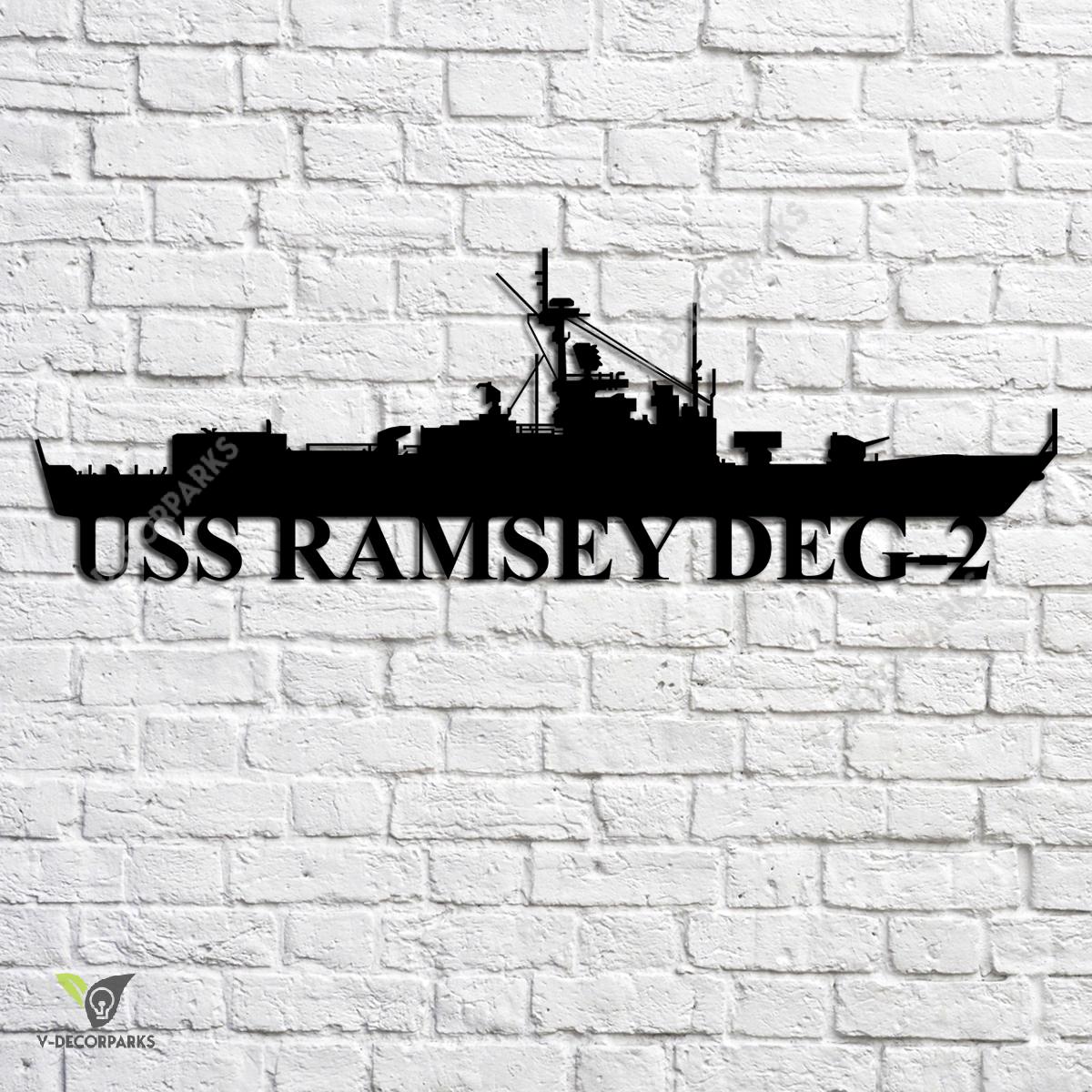 Uss Ramsey Deg-2 Navy Ship Metal Art, Navy Ships Silhouette Metal Gift ...