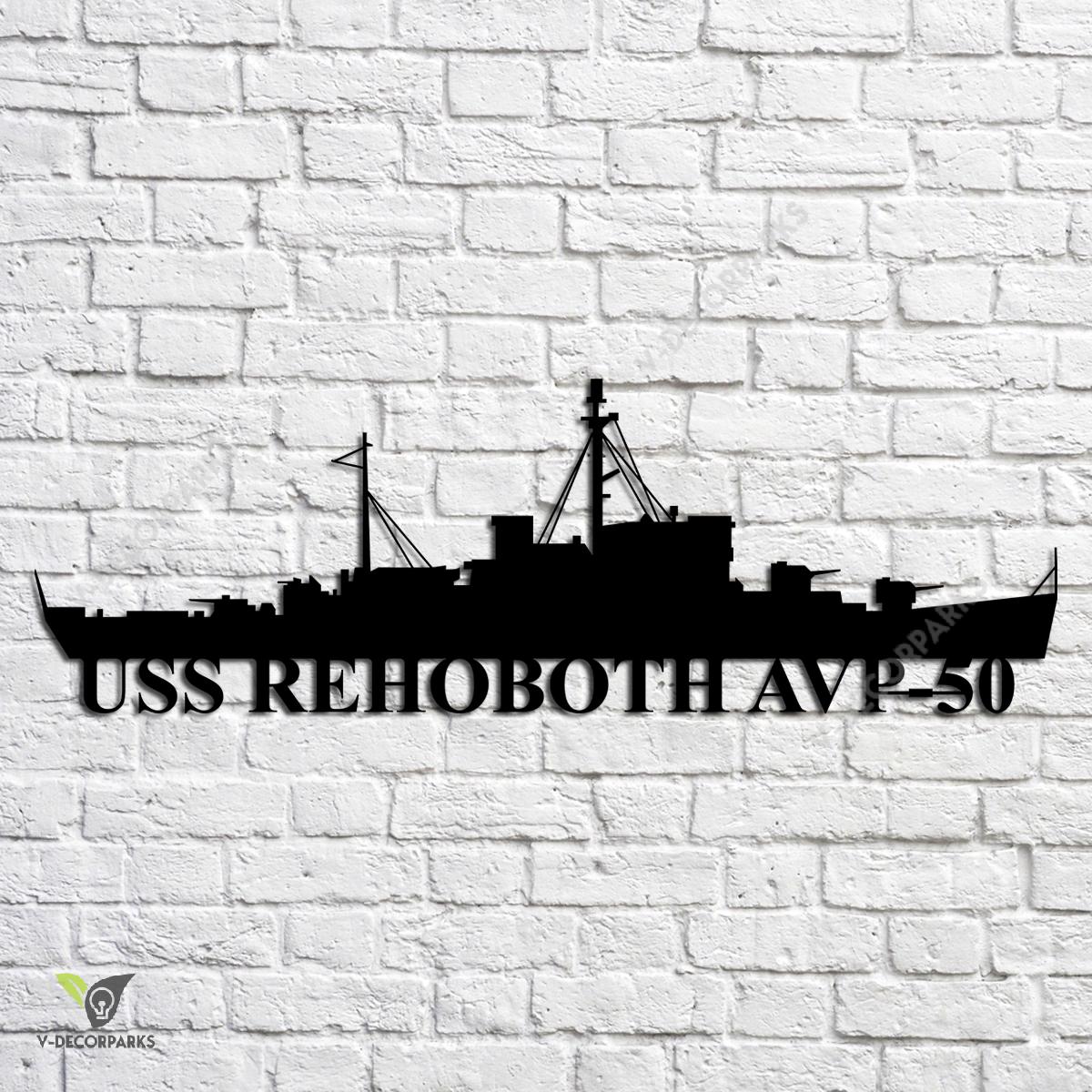 Uss Rehoboth Avp-50 Navy Ship Metal Art, Navy Ships Silhouette Metal ...