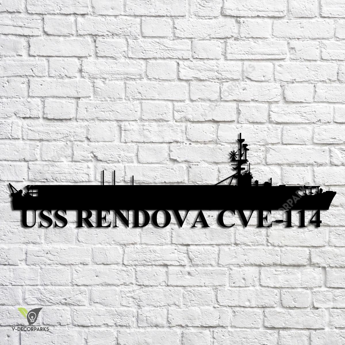 Uss Rendova Cve-114 Navy Ship Metal Art, Navy Ships Silhouette Metal ...