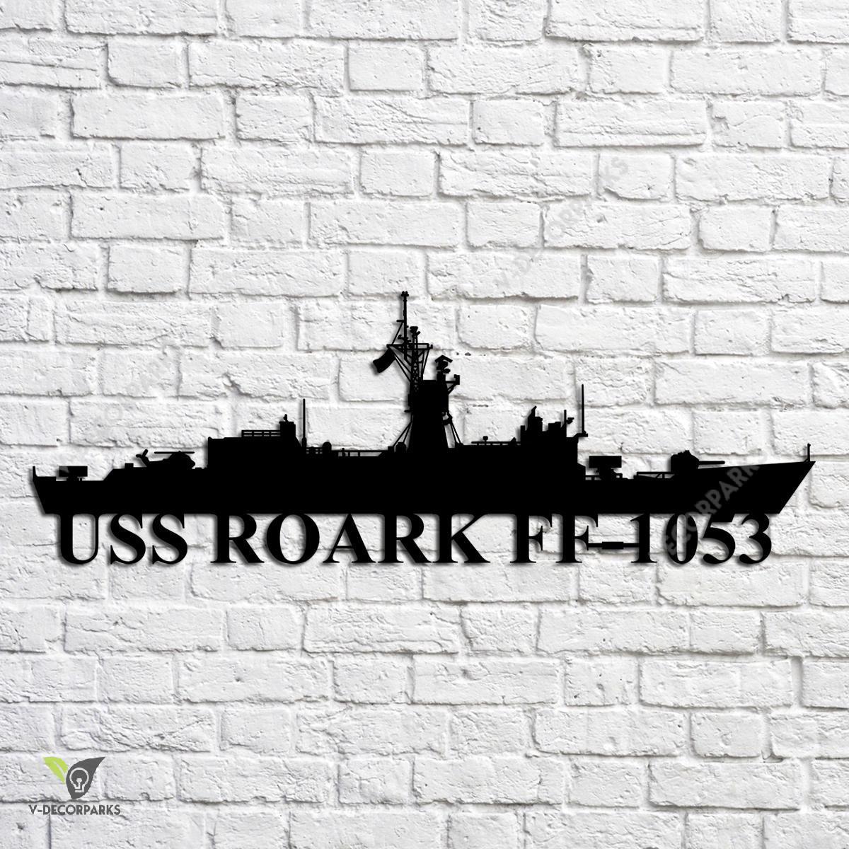 Uss Roark Ff-1053 Navy Ship Metal Art, Navy Ships Silhouette Metal Gift ...