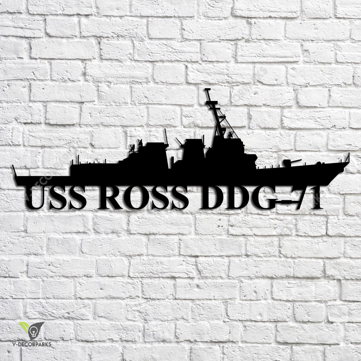 Uss Ross Ddg-71 Navy Ship Metal Art, Navy Ships Silhouette Metal Gift ...