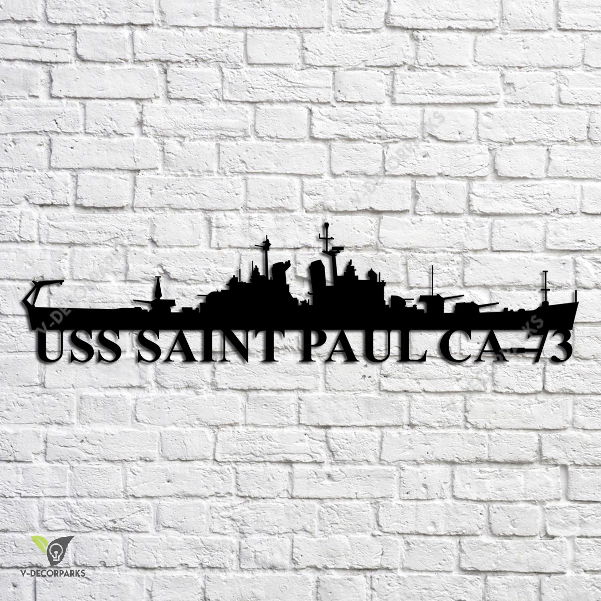 Uss Saint Paul Ca 73 Navy Ship Metal Art, Navy Ships Silhouette Metal ...