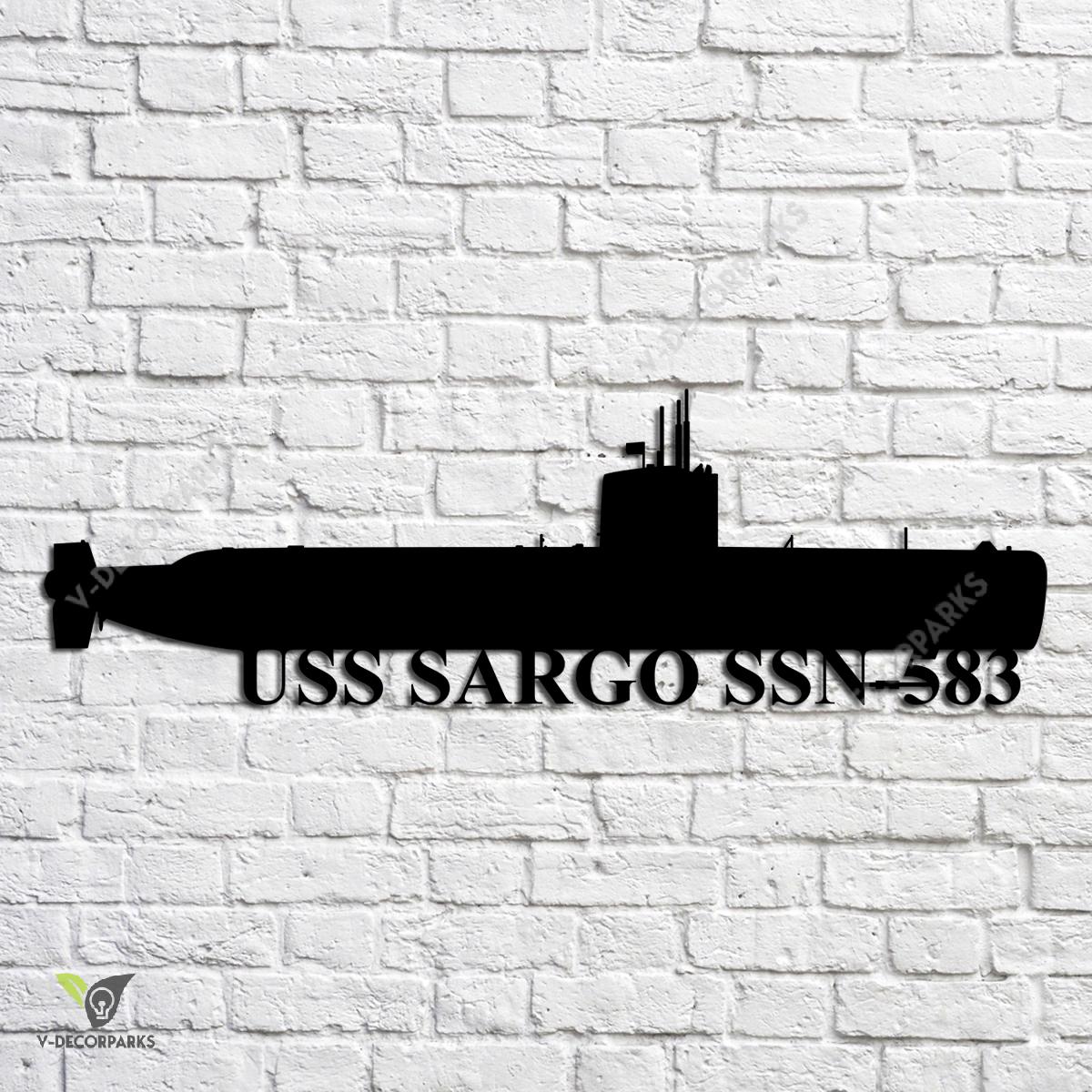 Uss Sargo Ssn-583 Navy Ship Metal Art, Navy Ships Silhouette Metal Gift ...