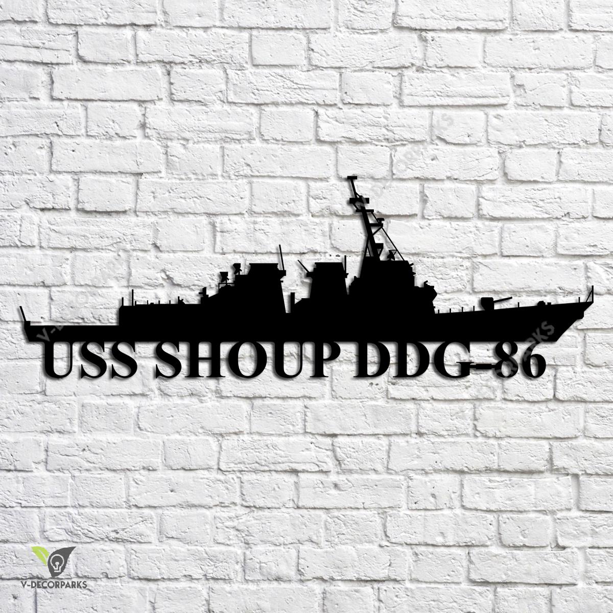 Uss Shoup Ddg-86 Navy Ship Metal Art, Navy Ships Silhouette Metal Gift ...