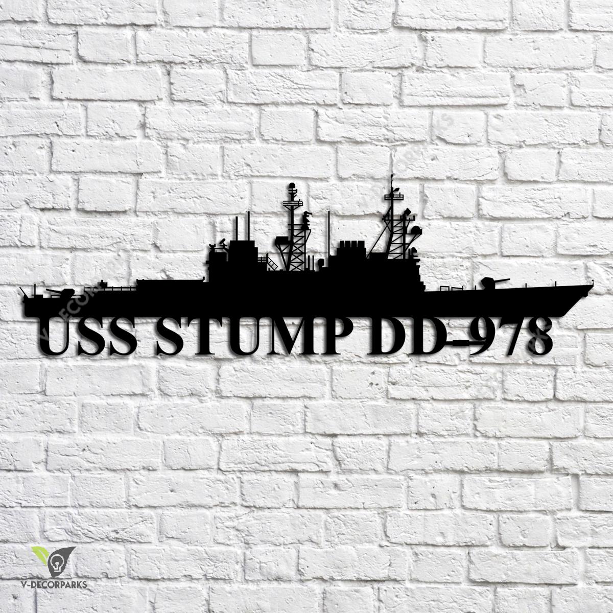 Uss Stump Dd-978 Navy Ship Metal Art, Navy Ships Silhouette Metal Gift ...