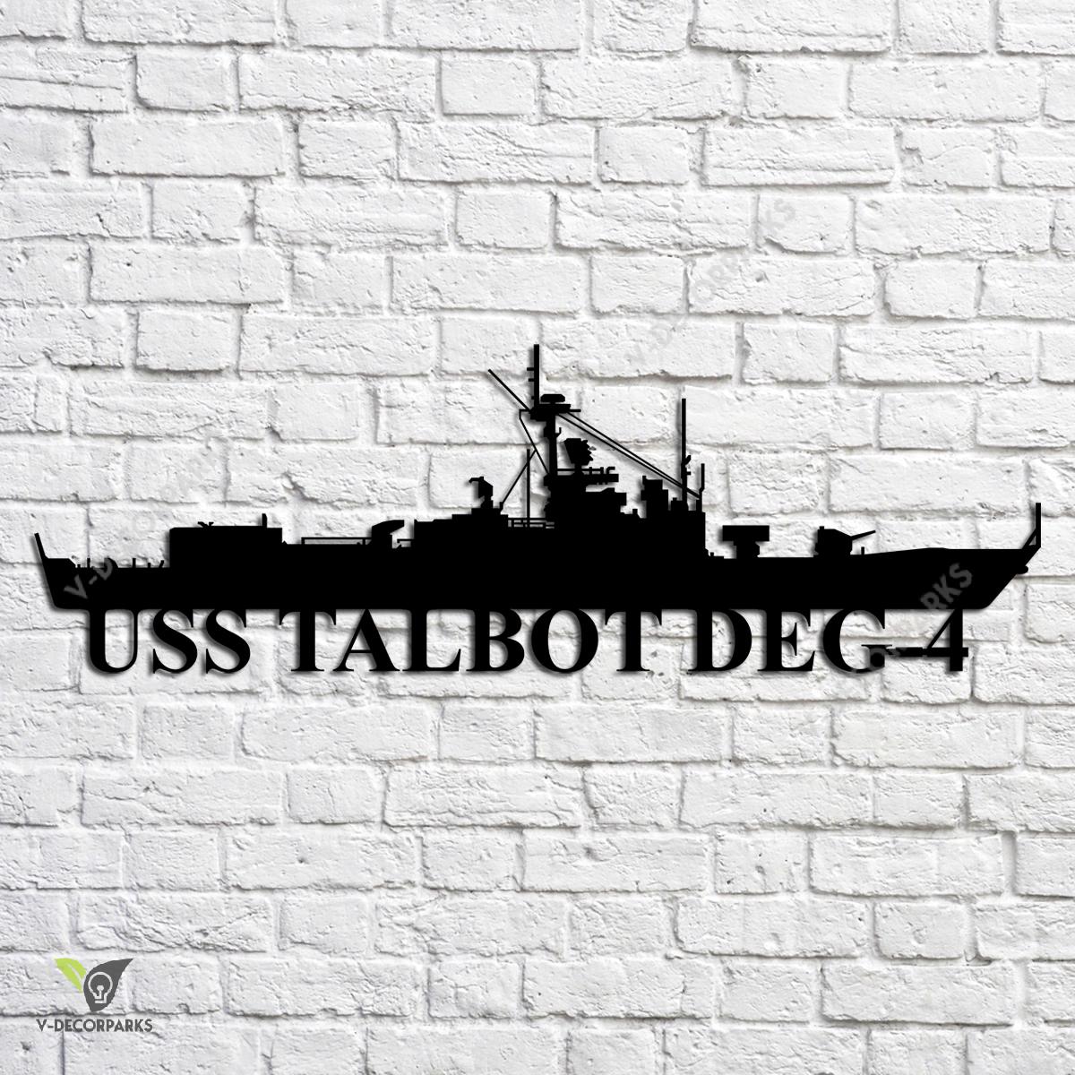 Uss Talbot Deg-4 Navy Ship Metal Art, Navy Ships Silhouette Metal Gift ...