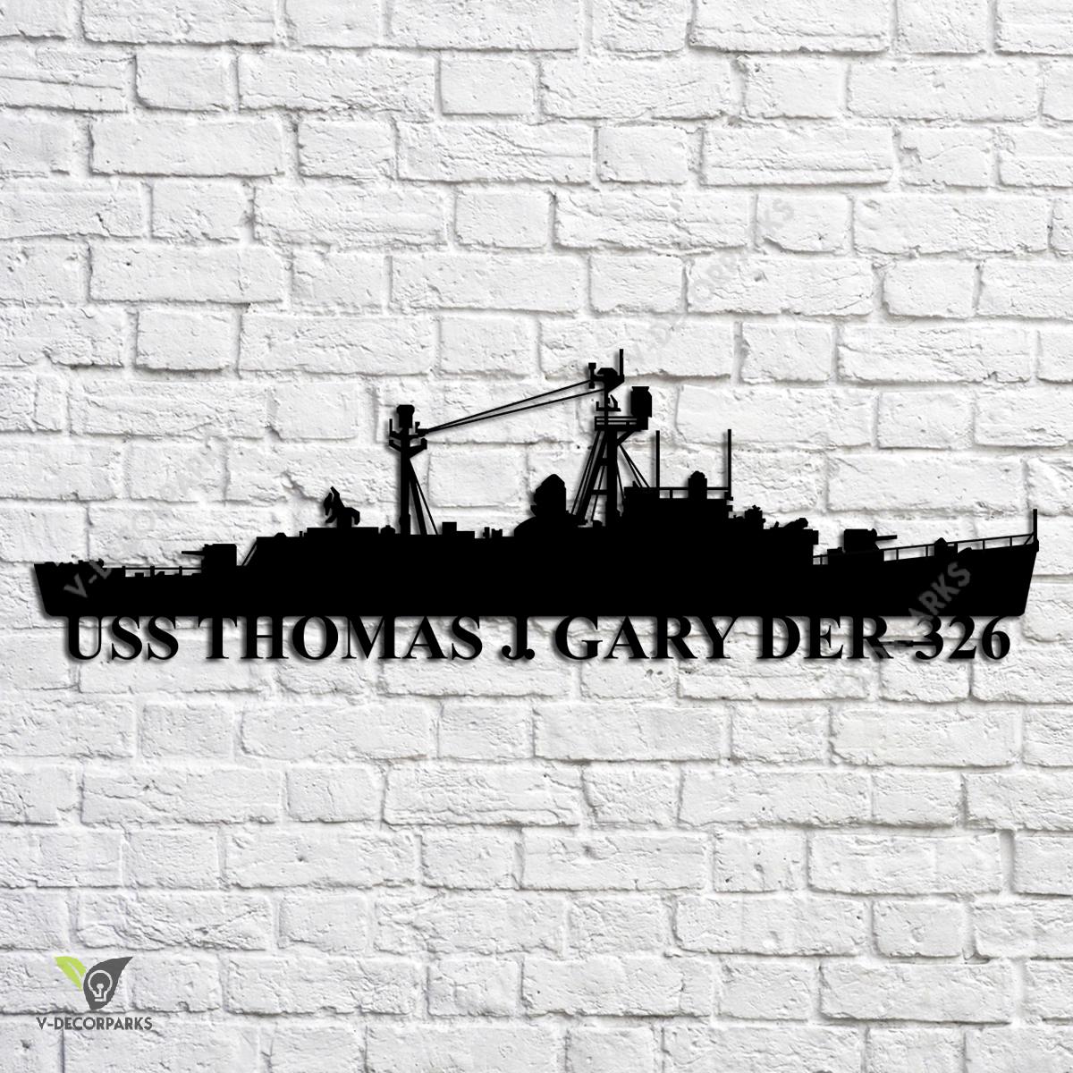 Uss Thomas J. Gary Der-326 Navy Ship Metal Art, Navy Ships Silhouette ...