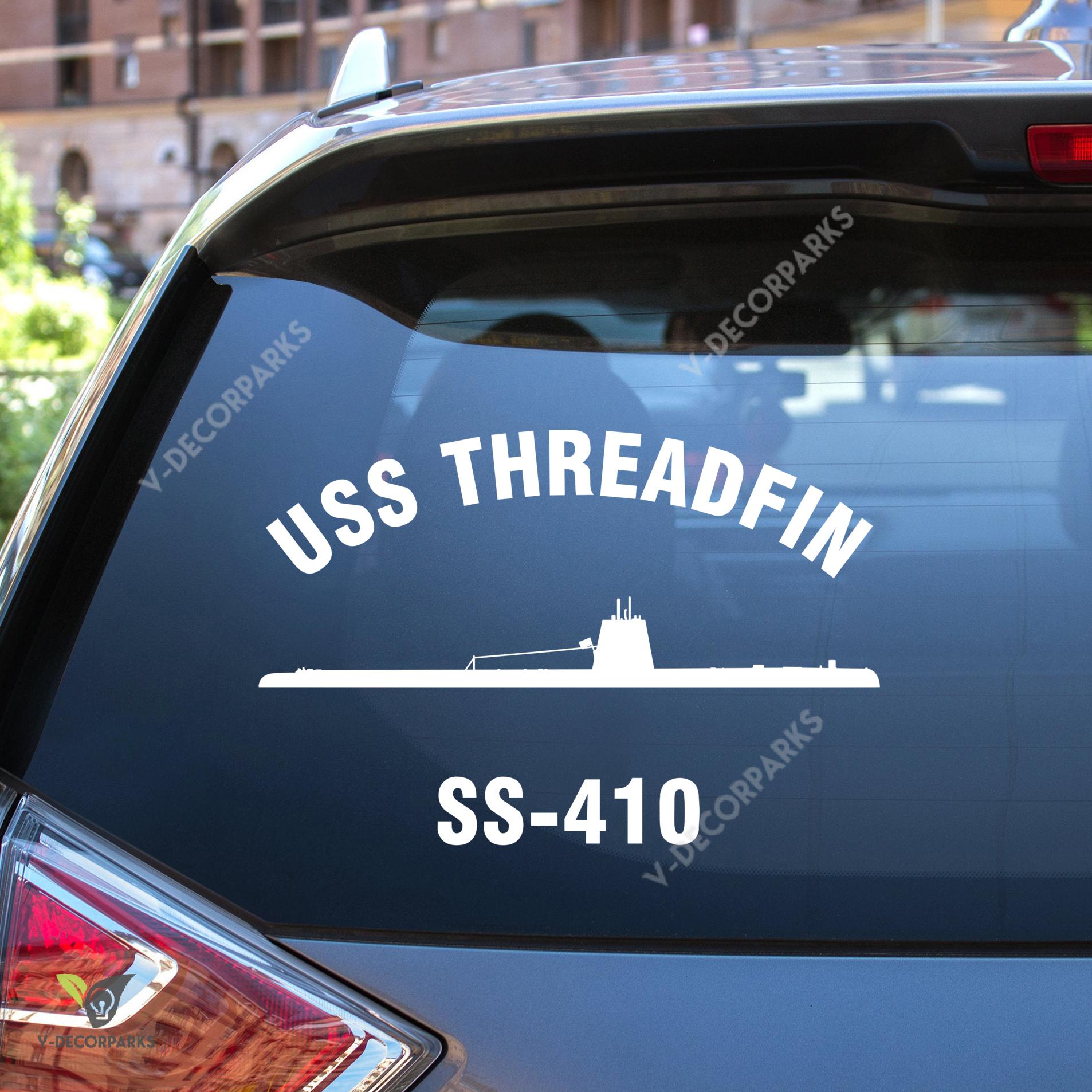 Uss Threadfin Ss410 Navy Ships Car Decal, Car Window Sticker Gift For