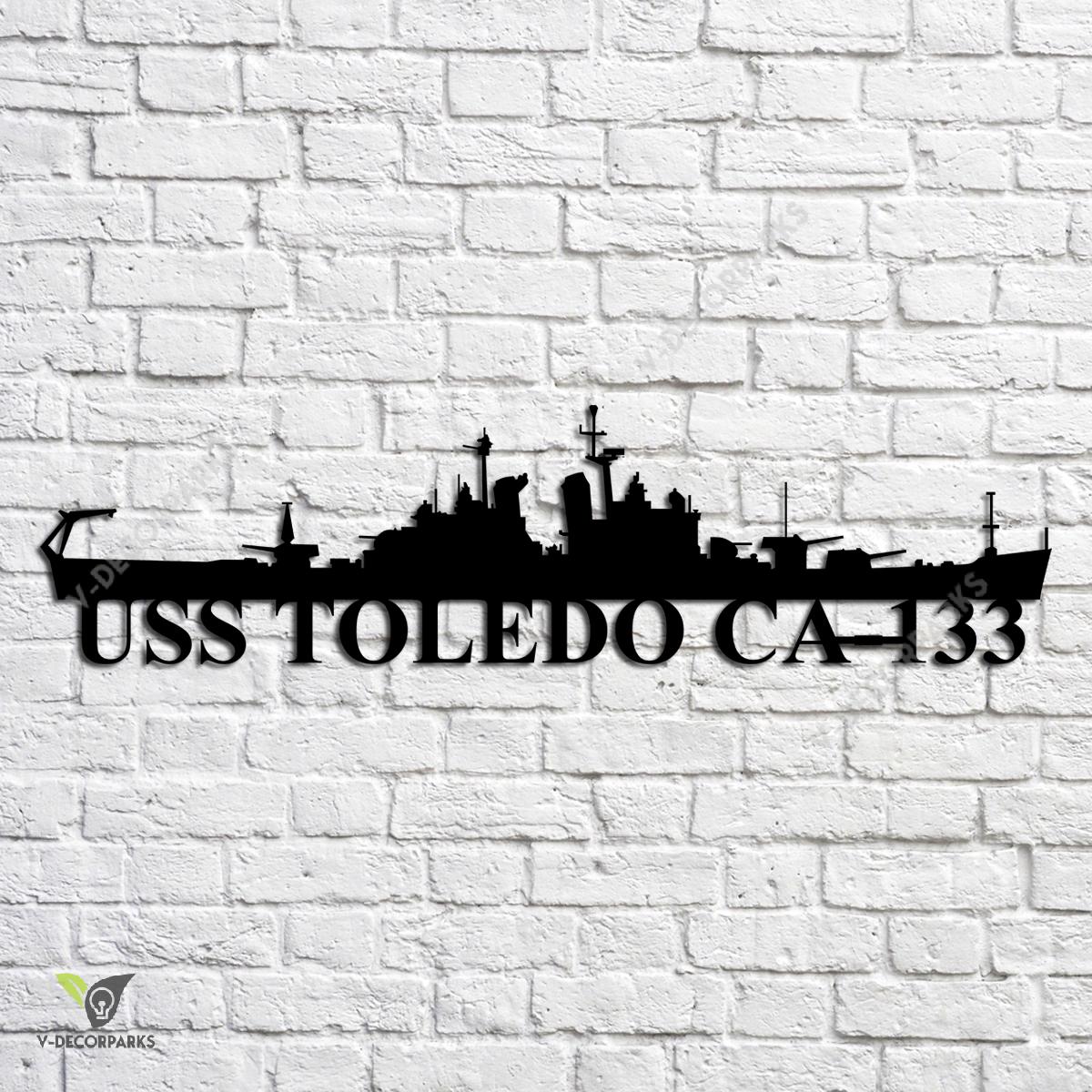 Uss Toledo Ca-133 Navy Ship Metal Art, Navy Ships Silhouette Metal Gift ...