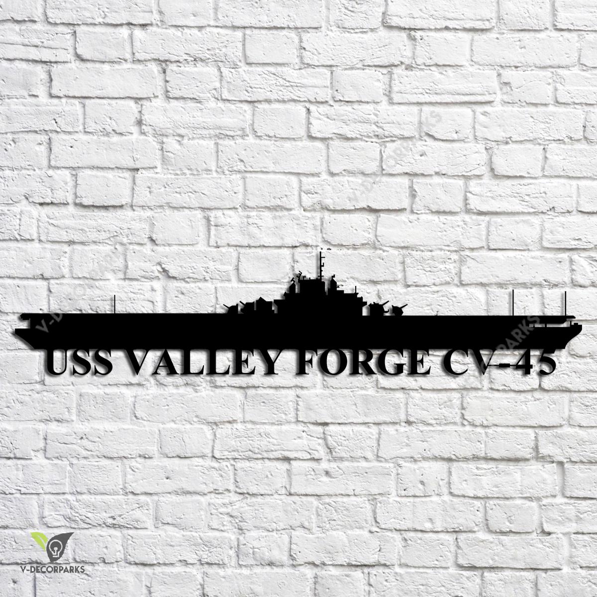 Uss Valley Forge Cv-45 Navy Ship Metal Art, Navy Ships Silhouette Metal